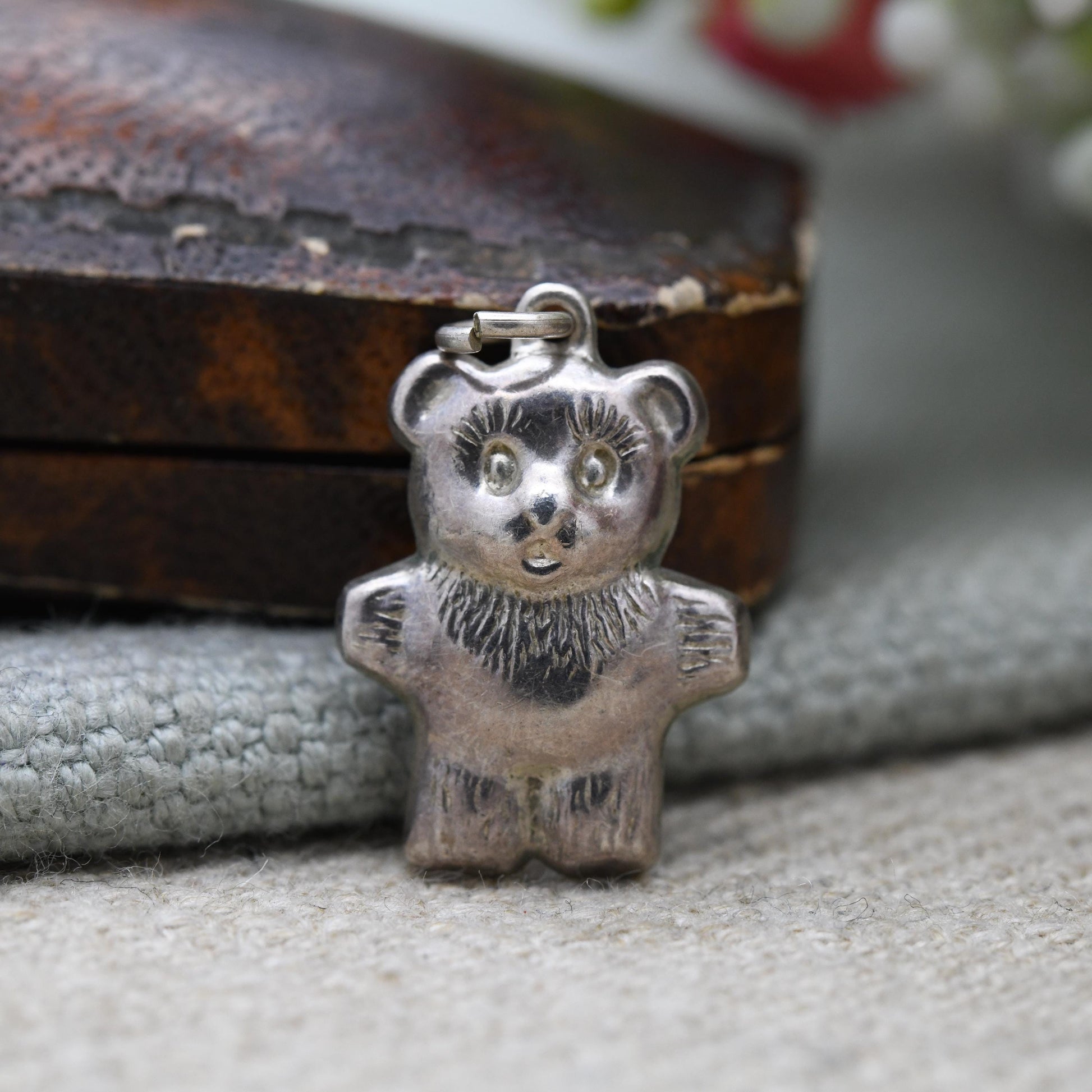 Vintage Sterling Silver Teddy Bear Charm Pendant - Cute | Animal | Love | Gift for Charm Bracelet