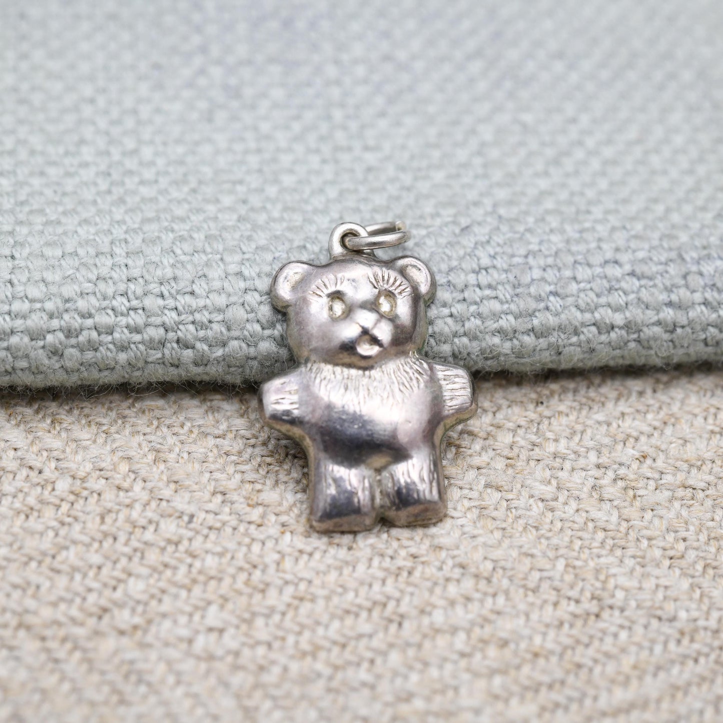 Vintage Sterling Silver Teddy Bear Charm Pendant - Cute | Animal | Love | Gift for Charm Bracelet