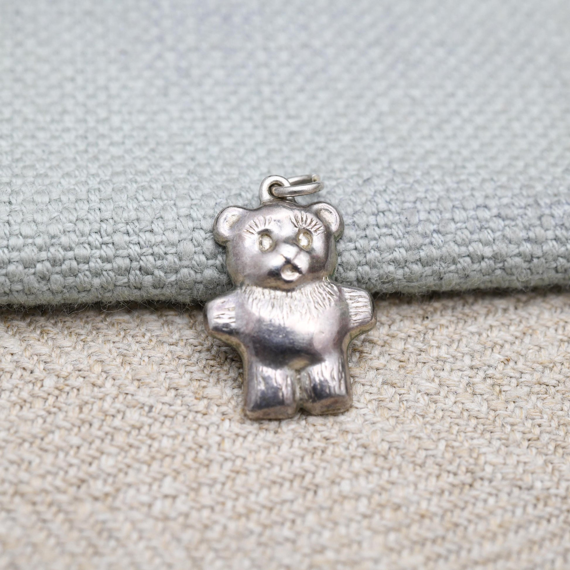 Vintage Sterling Silver Teddy Bear Charm Pendant - Cute | Animal | Love | Gift for Charm Bracelet