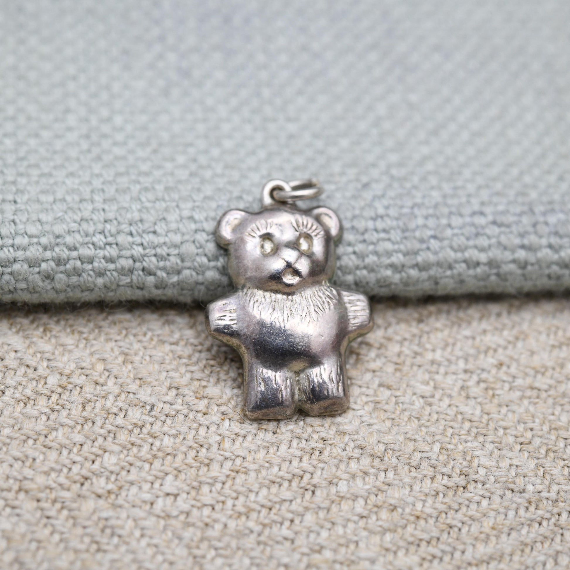 Vintage Sterling Silver Teddy Bear Charm Pendant - Cute | Animal | Love | Gift for Charm Bracelet