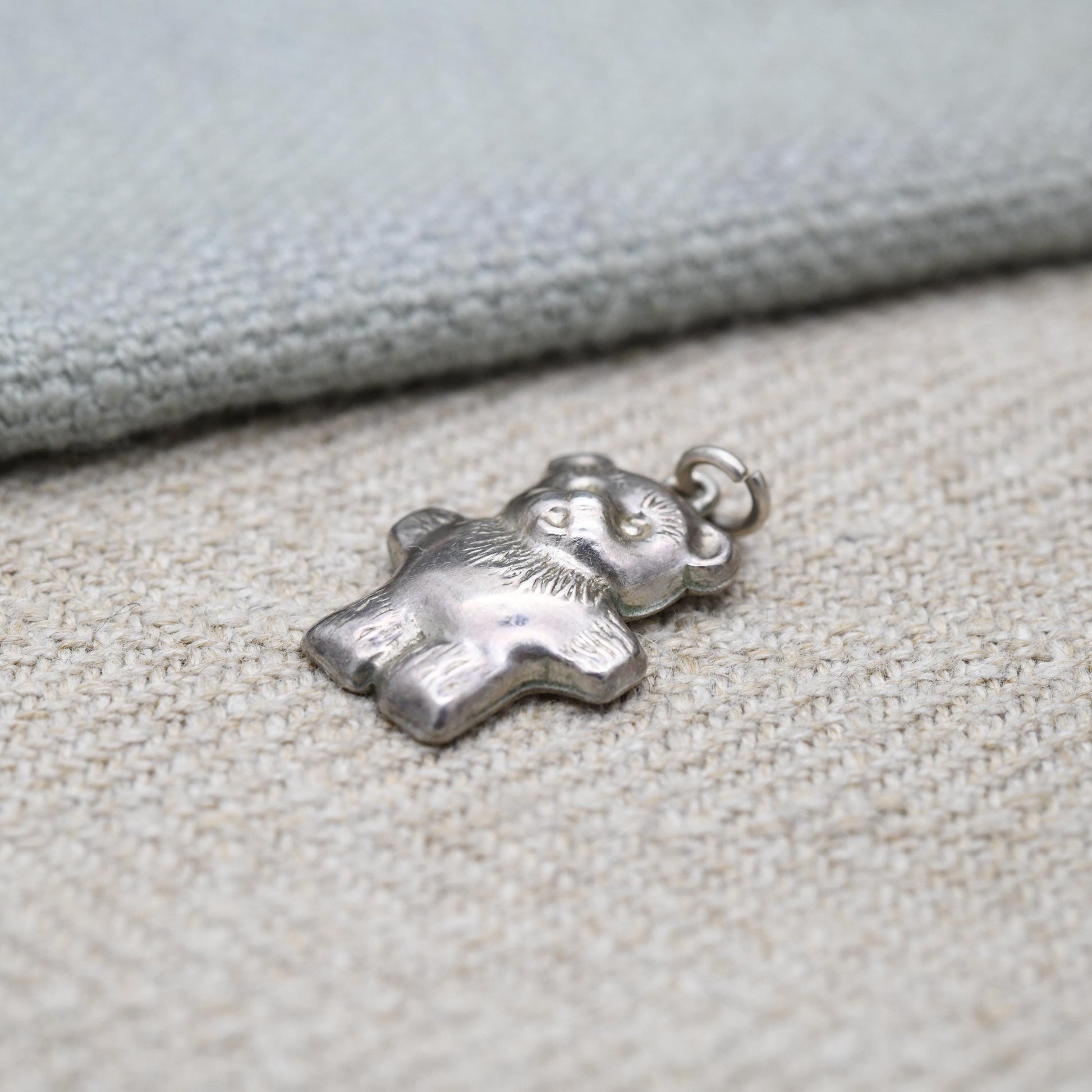Vintage Sterling Silver Teddy Bear Charm Pendant - Cute | Animal | Love | Gift for Charm Bracelet