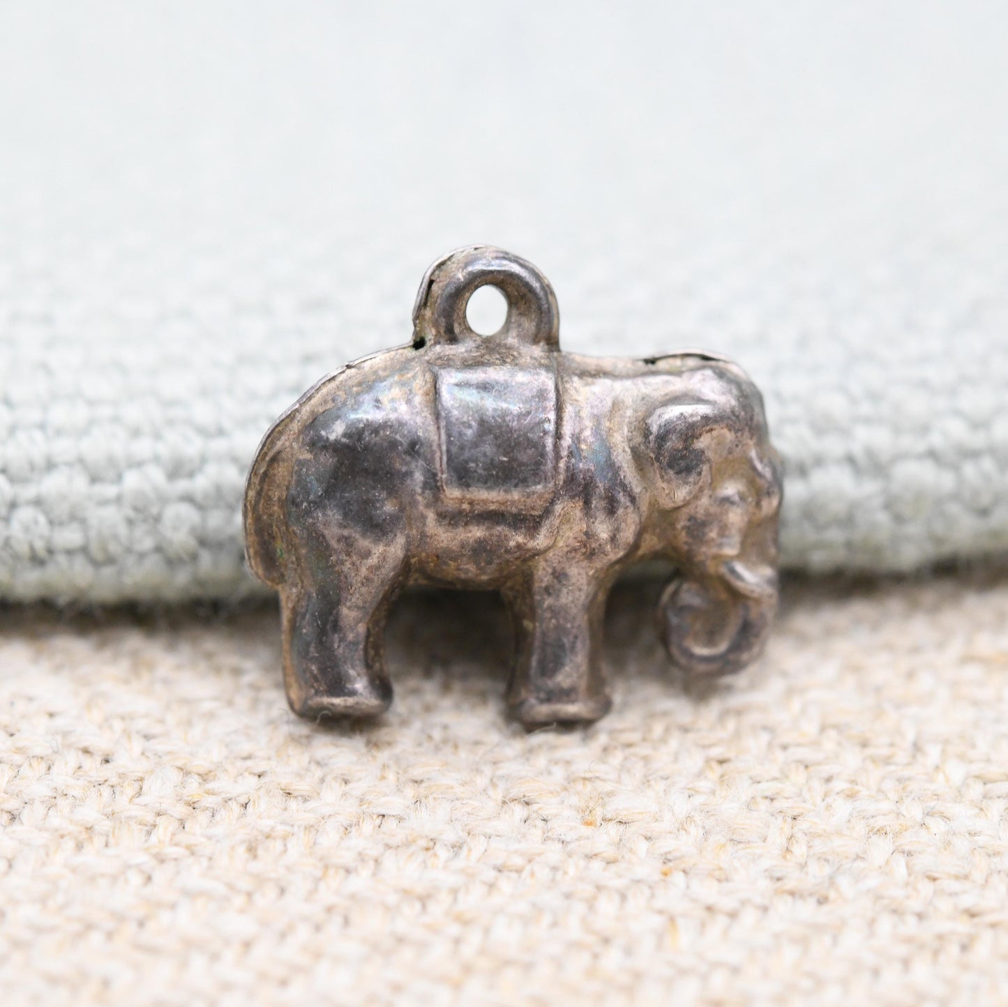 Vintage Sterling Silver Elephant Charm Pendant - Small Cute Animal | Nature Lover | Gift for Charm Bracelet Charm Necklace