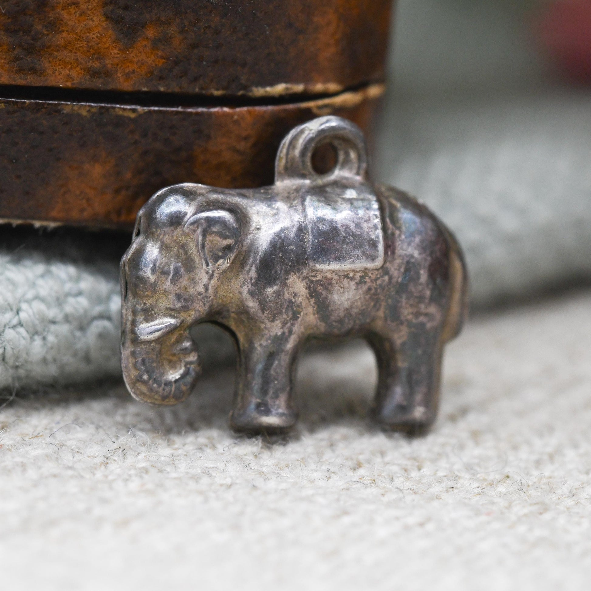 Vintage Sterling Silver Elephant Charm Pendant - Small Cute Animal | Nature Lover | Gift for Charm Bracelet Charm Necklace