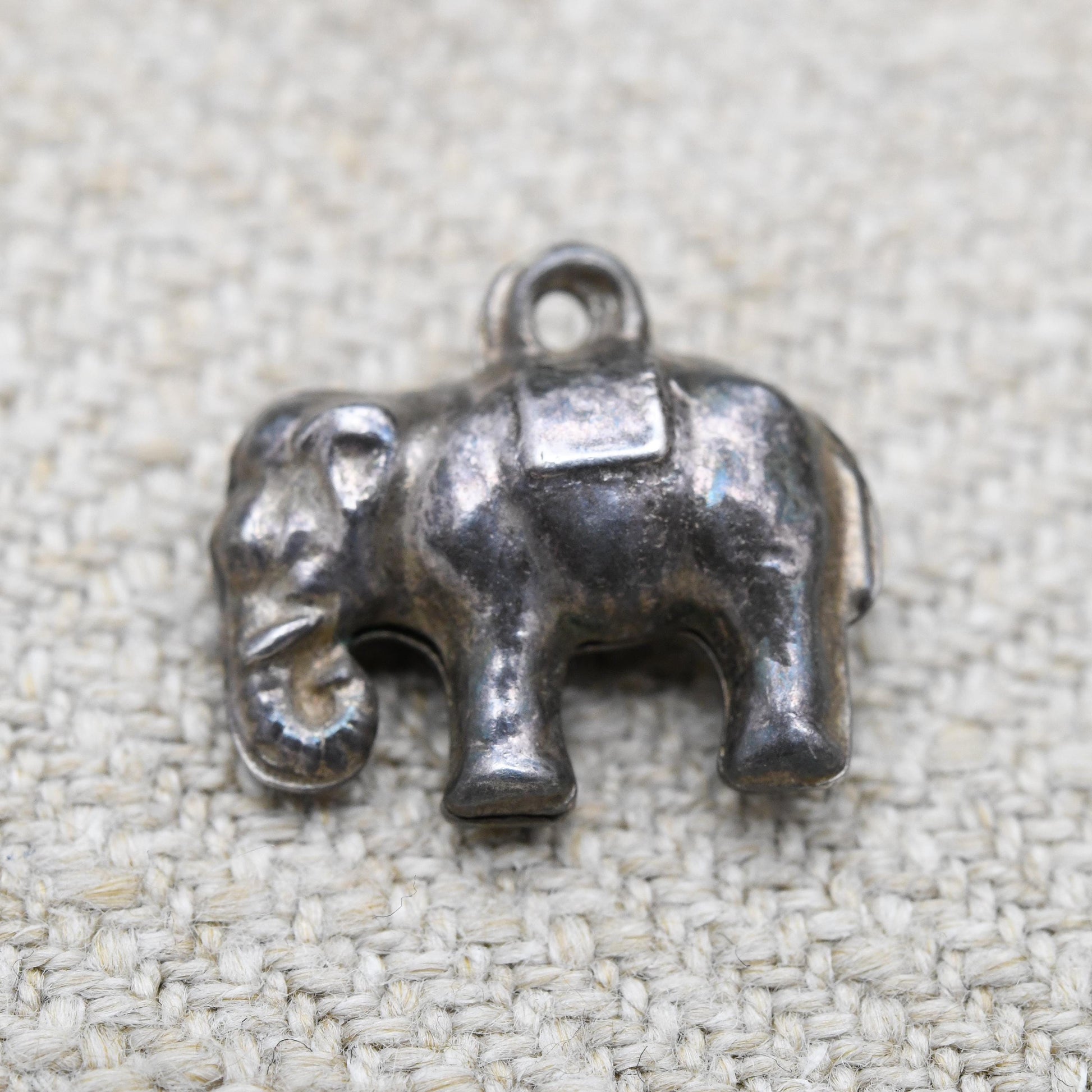 Vintage Sterling Silver Elephant Charm Pendant - Small Cute Animal | Nature Lover | Gift for Charm Bracelet Charm Necklace