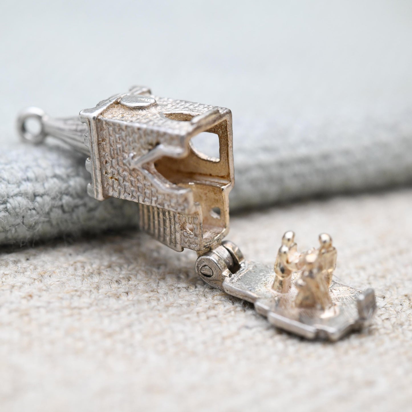 Vintage Sterling Silver Opening Church Wedding Charm Pendant - Wedding Day | Bride and Groom | Alter | Steeple | Gift for Charm Bracelet