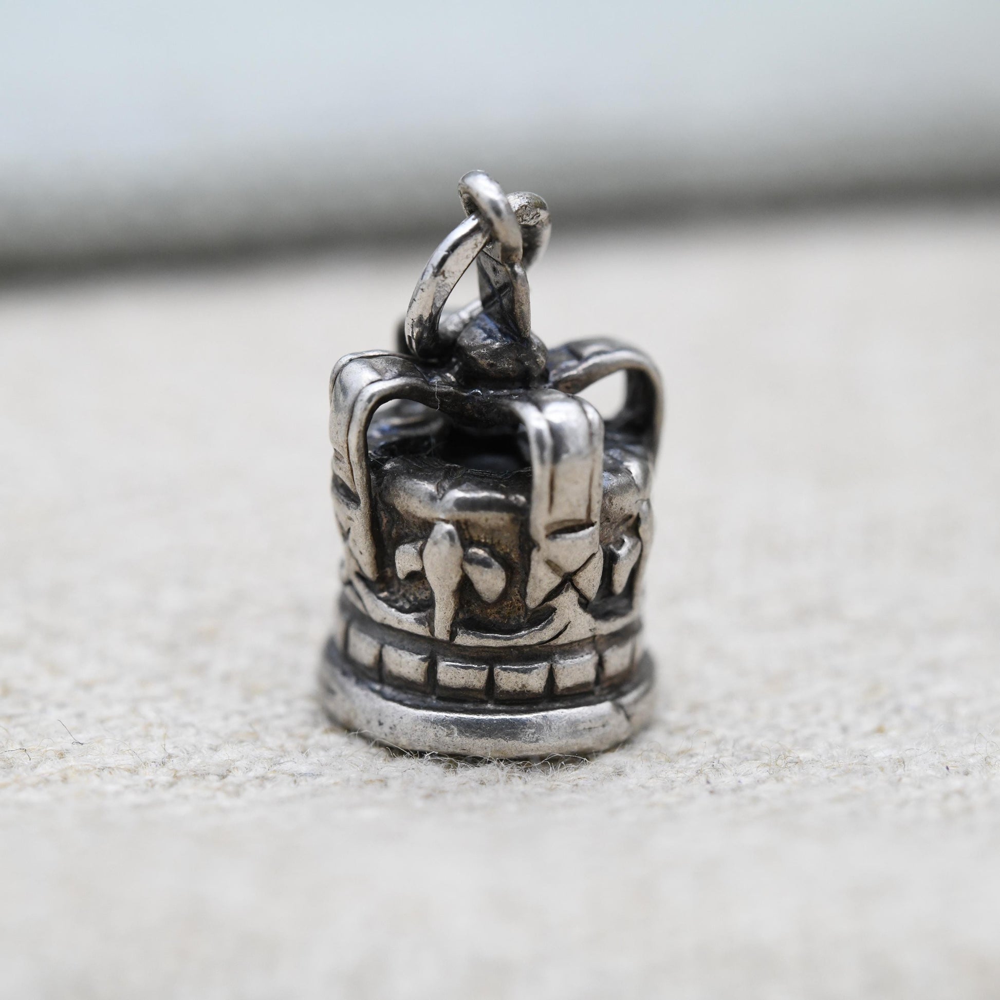 Vintage Sterling Silver Royal Crown Charm Pendant - King | Queen | Prince | Princess | England | Souvenir Gift for Charm Bracelet