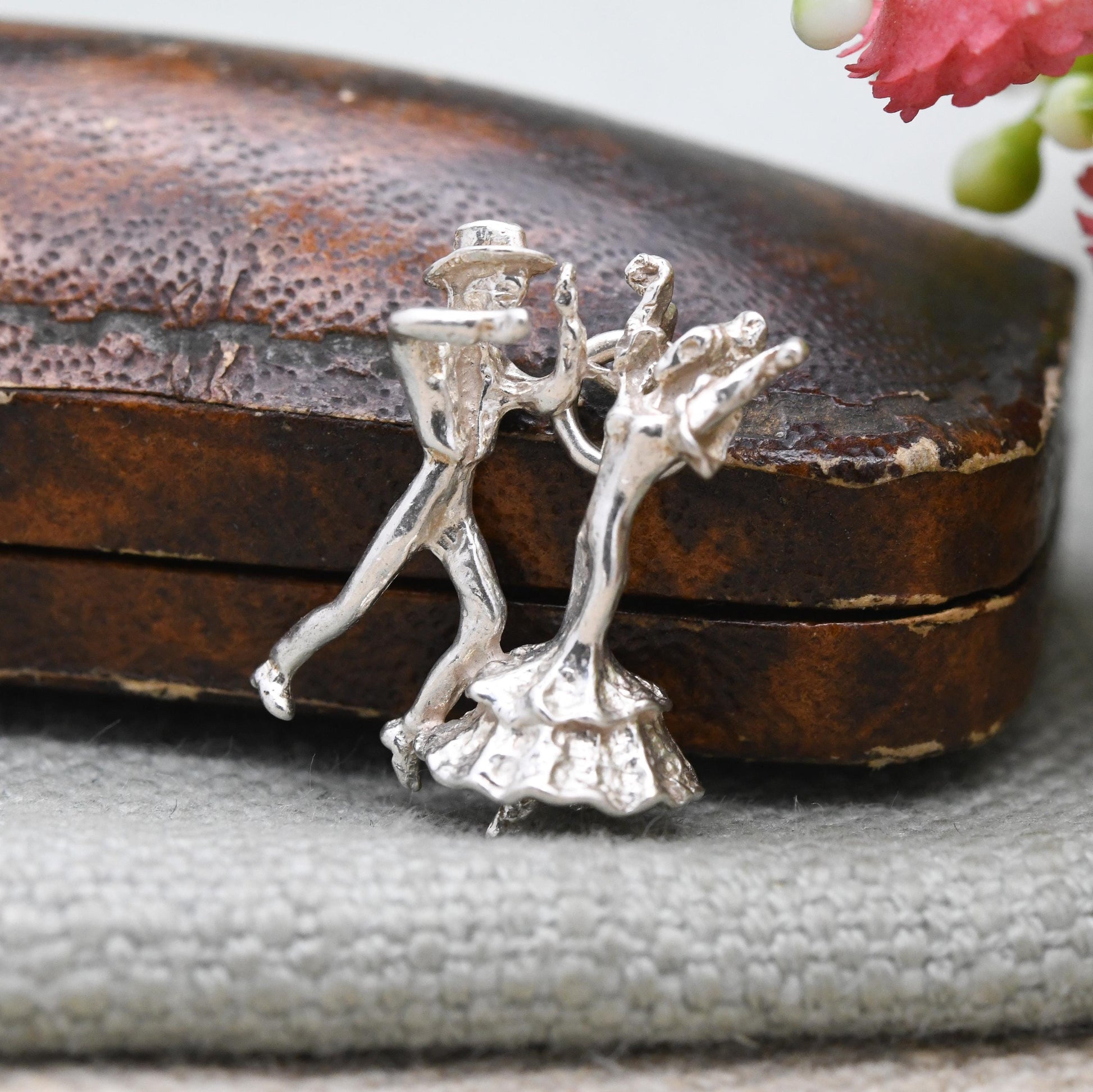 Vintage Sterling Silver Dancers Charm Pendant - Latin Dance | Spanish Dancing Couple | Gift for Charm Bracelet