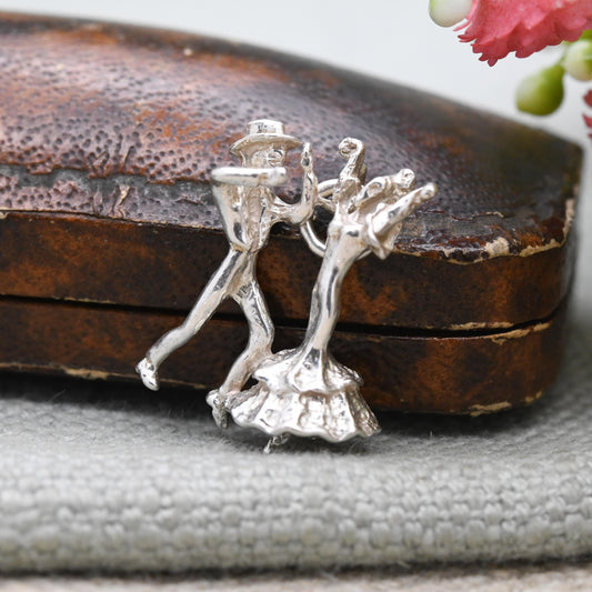 Vintage Sterling Silver Dancers Charm Pendant - Latin Dance | Spanish Dancing Couple | Gift for Charm Bracelet