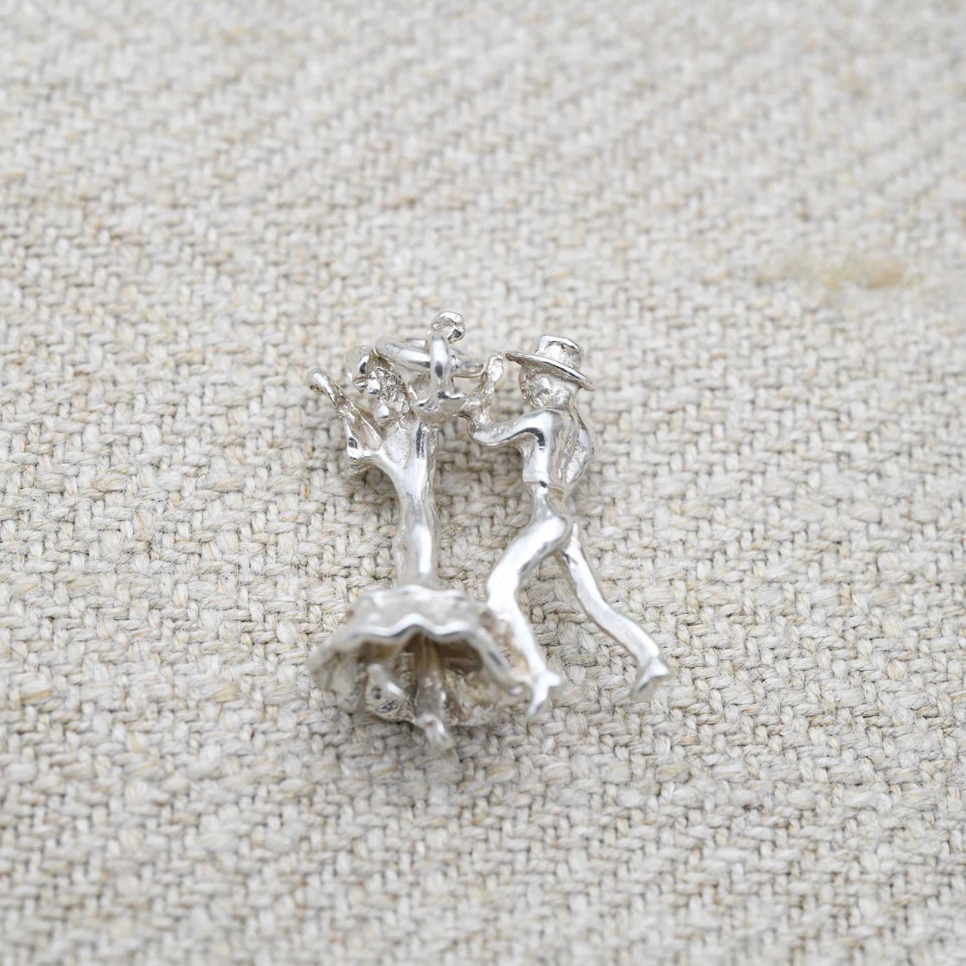 Vintage Sterling Silver Dancers Charm Pendant - Latin Dance | Spanish Dancing Couple | Gift for Charm Bracelet