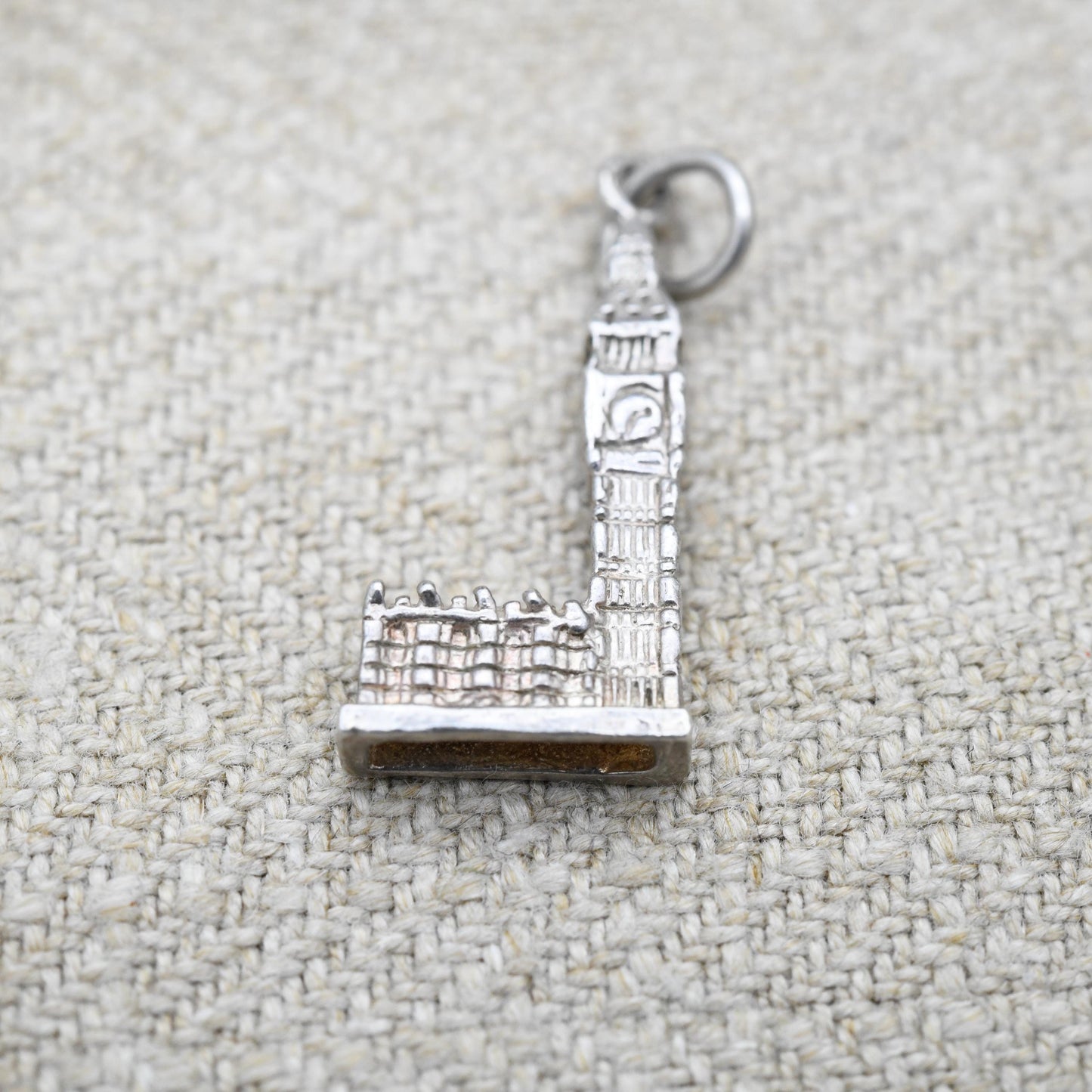 Vintage Sterling Silver Big Ben Pendant Charm - London Landmark | Houses of Parliament | Gift for Souvenir Charm Bracelet