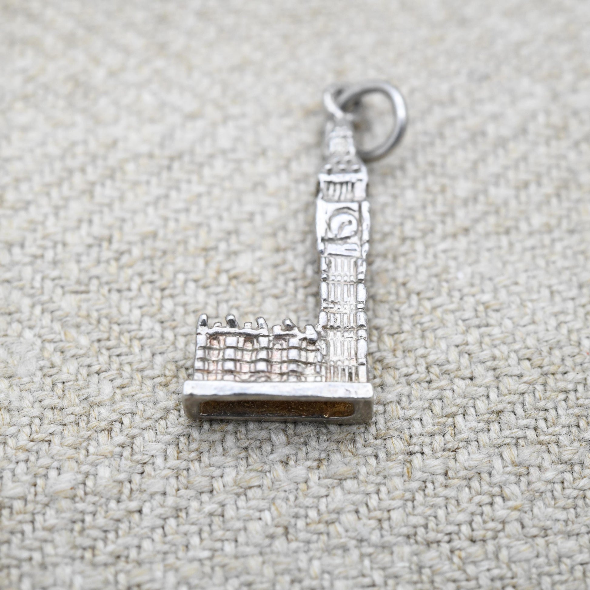 Vintage Sterling Silver Big Ben Pendant Charm - London Landmark | Houses of Parliament | Gift for Souvenir Charm Bracelet