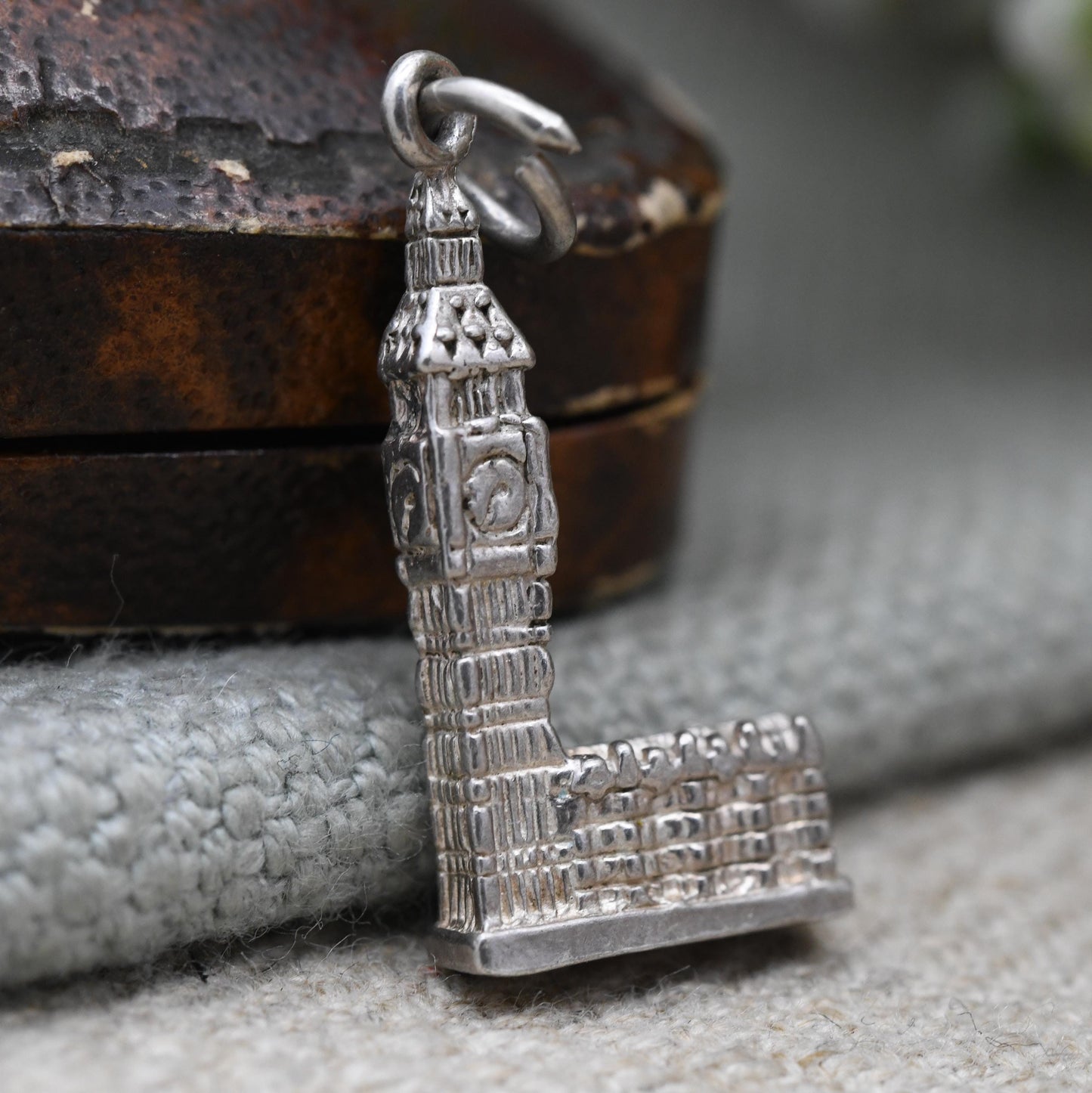 Vintage Sterling Silver Big Ben Pendant Charm - London Landmark | Houses of Parliament | Gift for Souvenir Charm Bracelet
