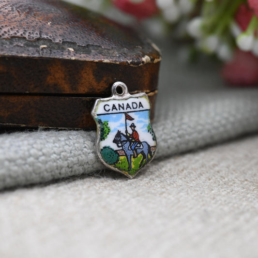 Vintage German .925 Sterling Silver Canada Travel Charm Pendant - Canadian | North America | Souvenir Gift for Charm Bracelet