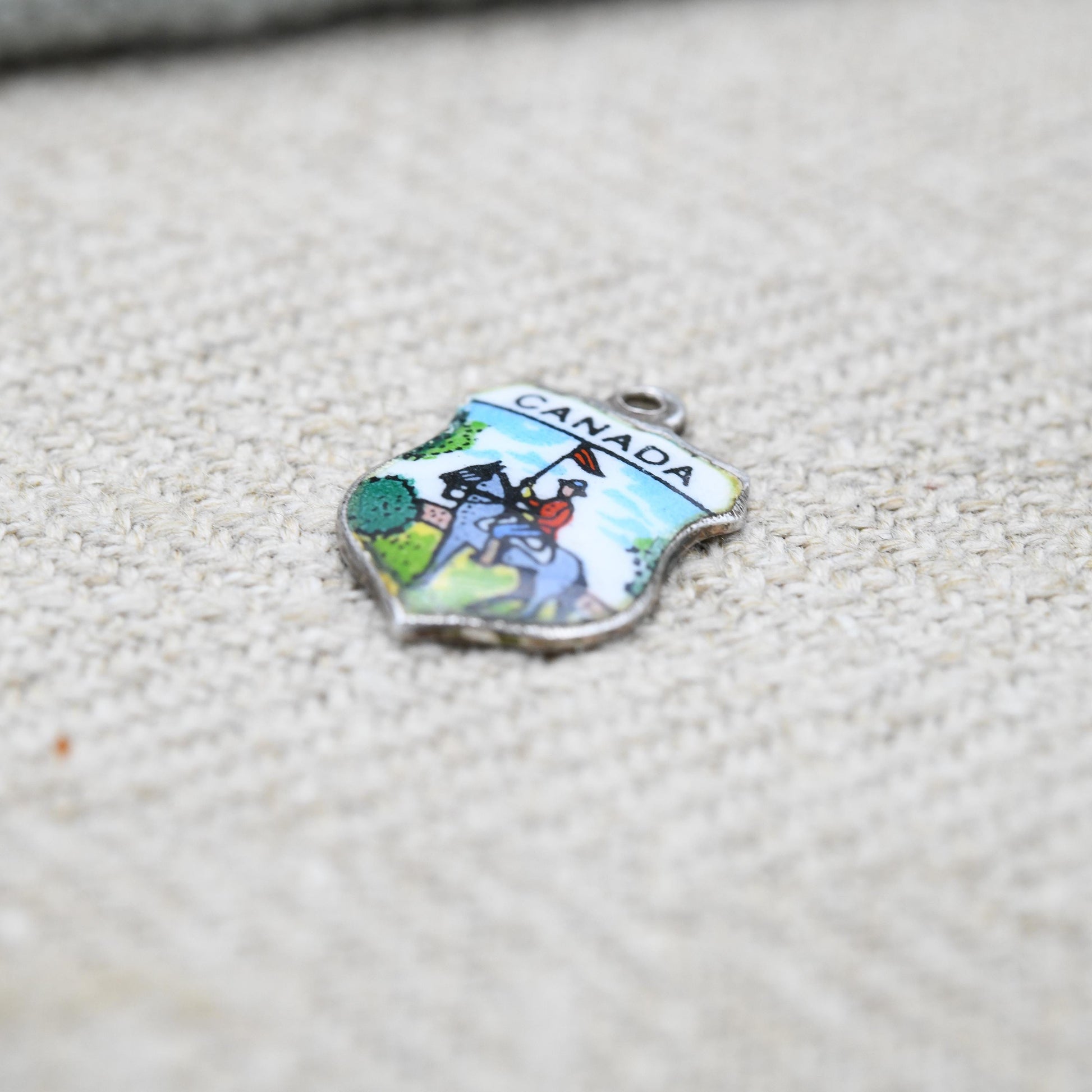 Vintage German .925 Sterling Silver Canada Travel Charm Pendant - Canadian | North America | Souvenir Gift for Charm Bracelet