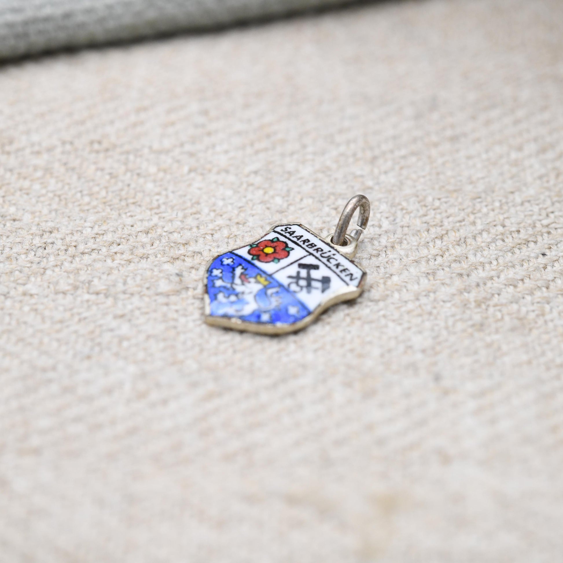 Vintage Silver Saarbrucken Charm Pendant - German Charm | Germany | Souvenir Gift for Charm Bracelet