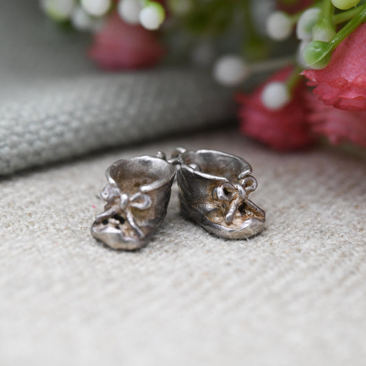Vintage Sterling Silver Baby Shoes Charm Pendant - Birthday | Newborn | Baby Shower | Gift for Charm Bracelet