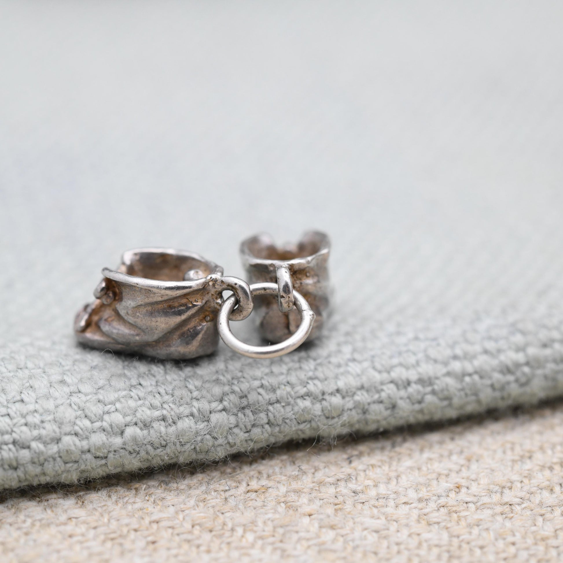 Vintage Sterling Silver Baby Shoes Charm Pendant - Birthday | Newborn | Baby Shower | Gift for Charm Bracelet