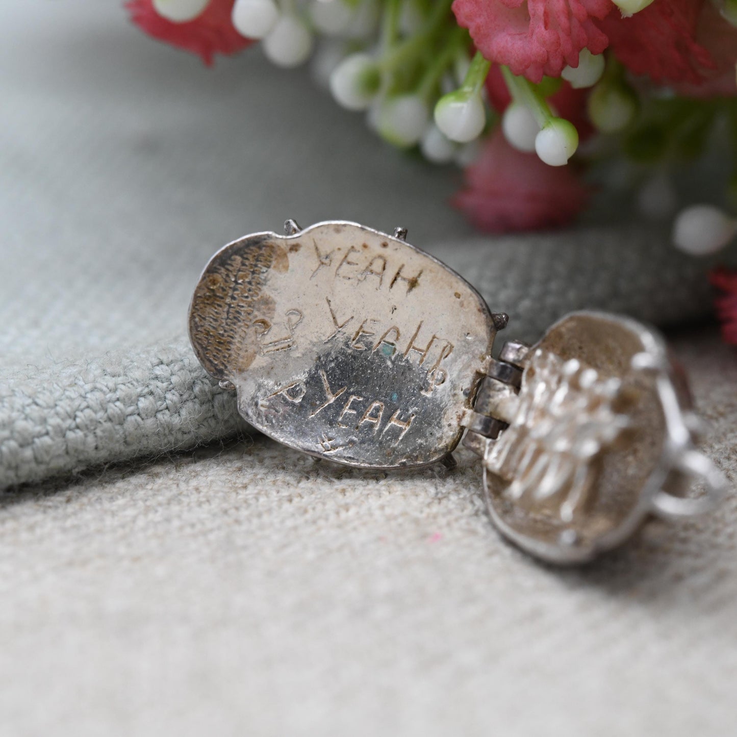 Vintage Sterling Silver Opening Beatles Charm Pendant - Beatles Band inside Beatle | Lyrics | Music | Gift for Charm Bracelet
