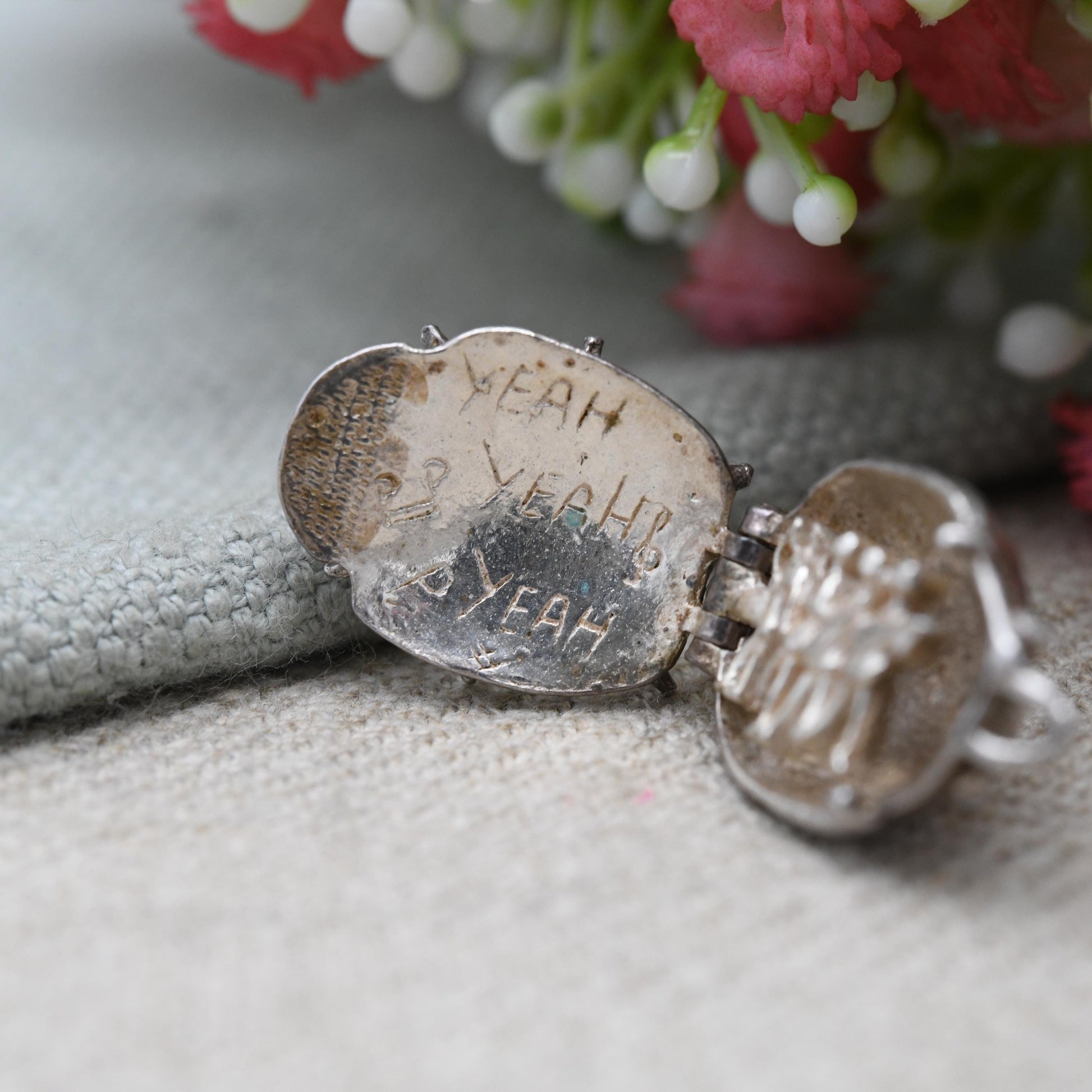 Vintage Sterling Silver Opening Beatles Charm Pendant - Beatles Band inside Beatle | Lyrics | Music | Gift for Charm Bracelet