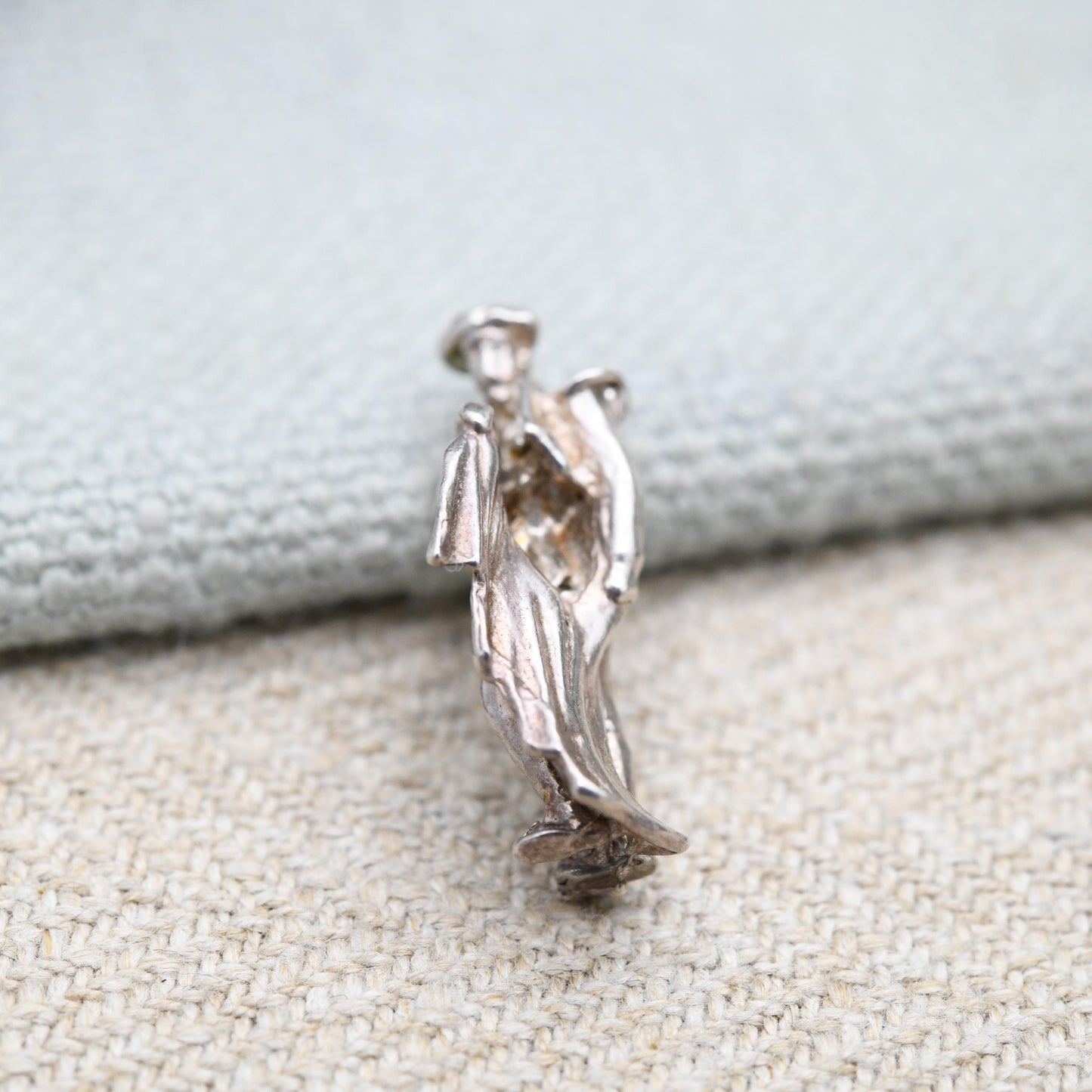 Vintage Sterling Silver Matador Charm Pendant - Spain | Spanish Bull Fighting | Bull Fighter with Cape | Souvenir Gift for Charm Bracelet