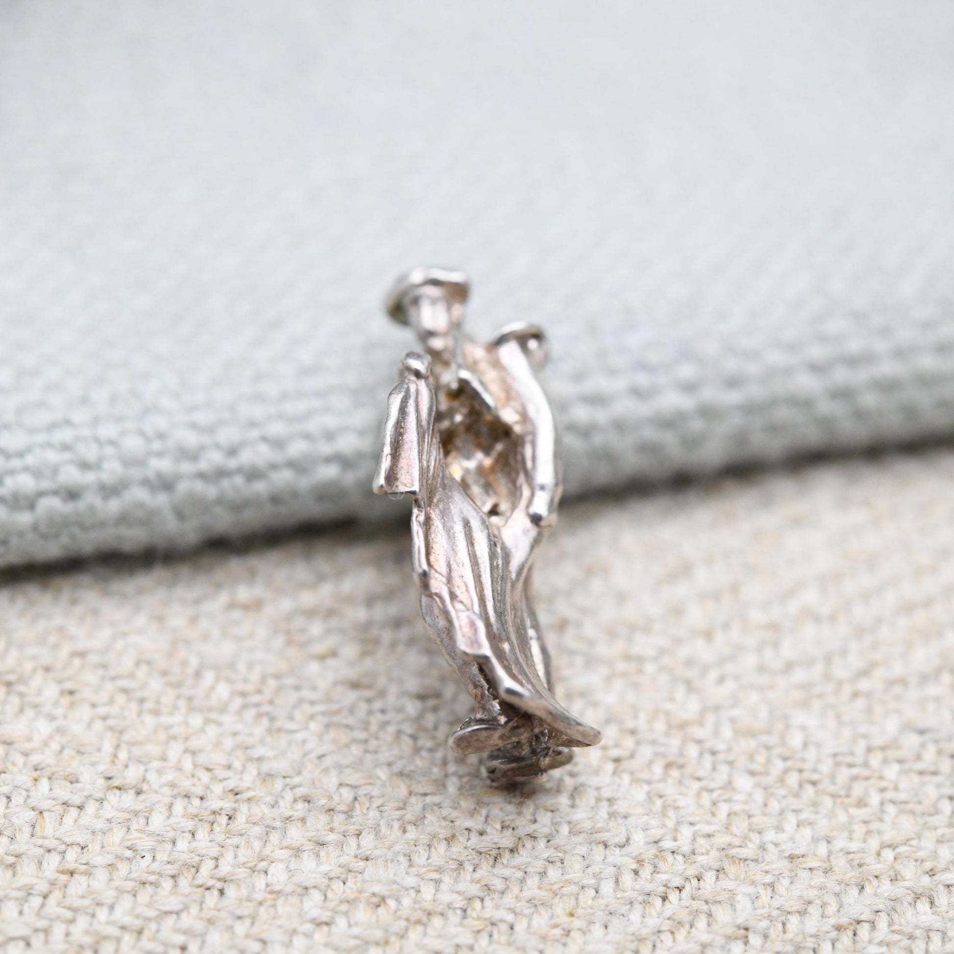 Vintage Sterling Silver Matador Charm Pendant - Spain | Spanish Bull Fighting | Bull Fighter with Cape | Souvenir Gift for Charm Bracelet