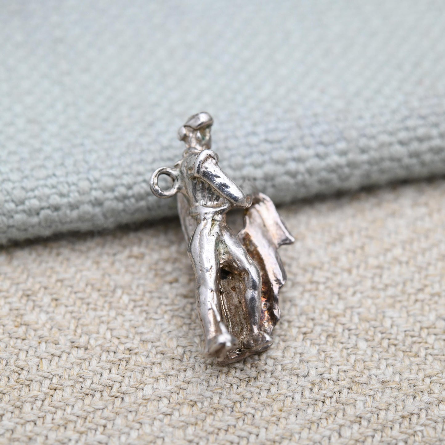 Vintage Sterling Silver Matador Charm Pendant - Spain | Spanish Bull Fighting | Bull Fighter with Cape | Souvenir Gift for Charm Bracelet