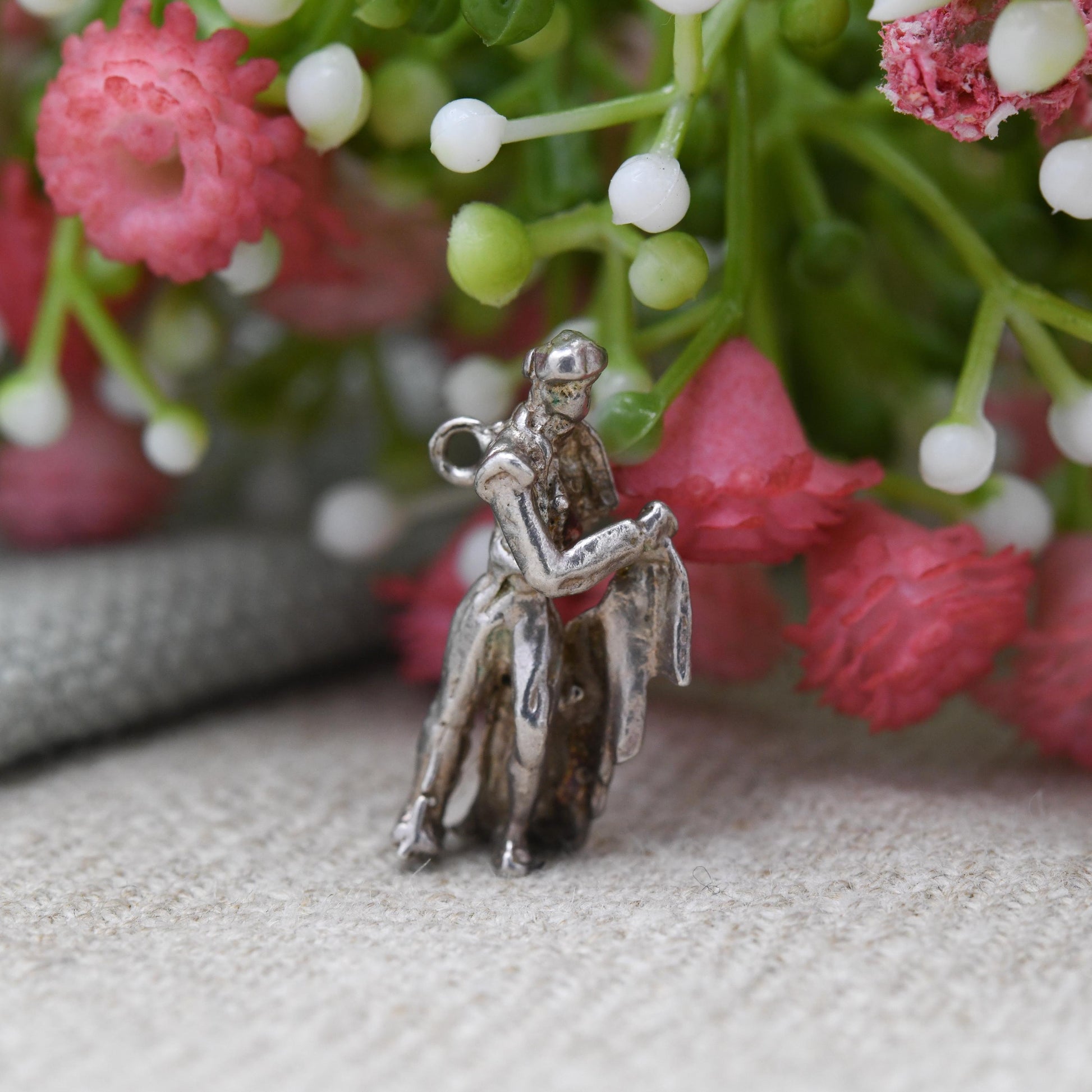 Vintage Sterling Silver Matador Charm Pendant - Spain | Spanish Bull Fighting | Bull Fighter with Cape | Souvenir Gift for Charm Bracelet