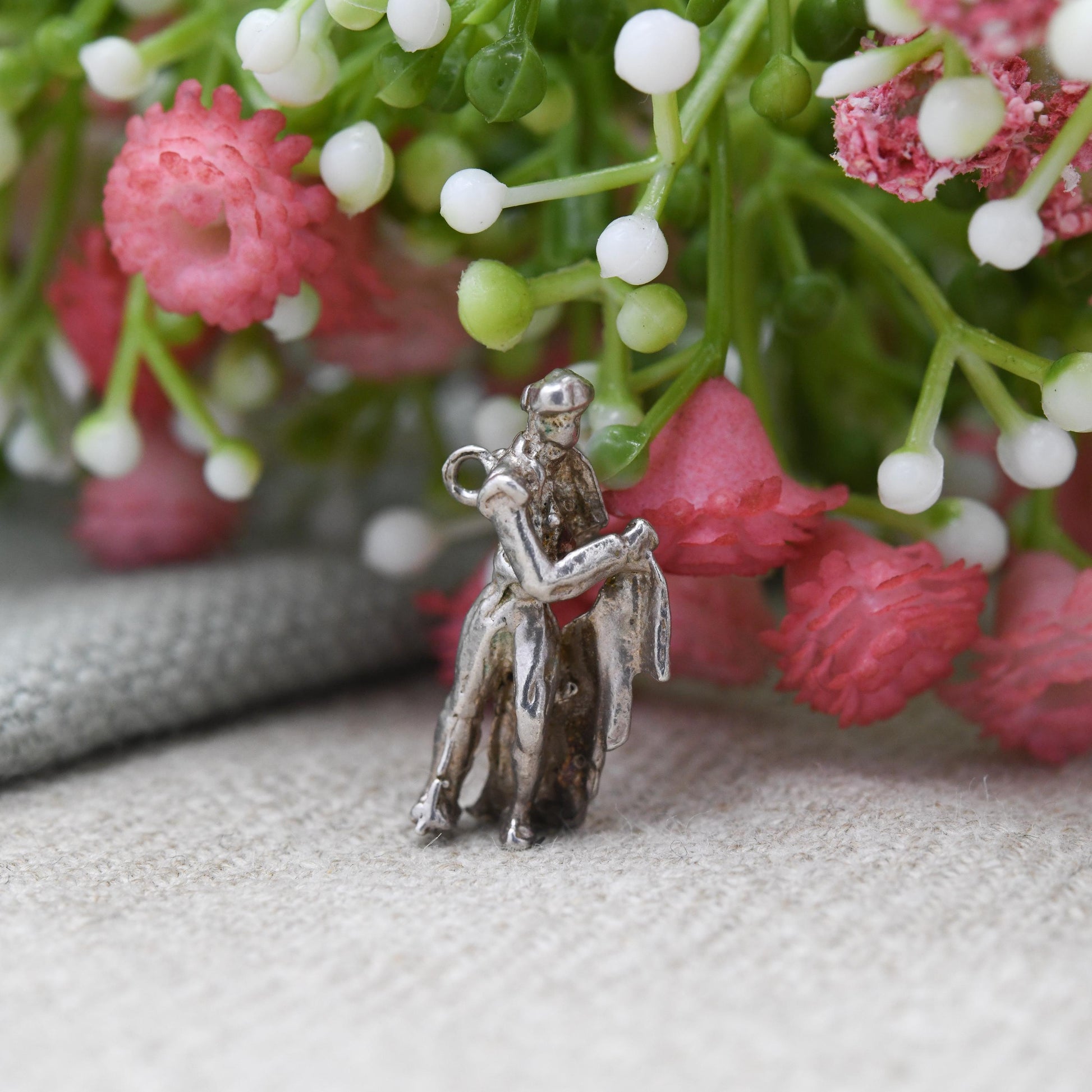Vintage Sterling Silver Matador Charm Pendant - Spain | Spanish Bull Fighting | Bull Fighter with Cape | Souvenir Gift for Charm Bracelet