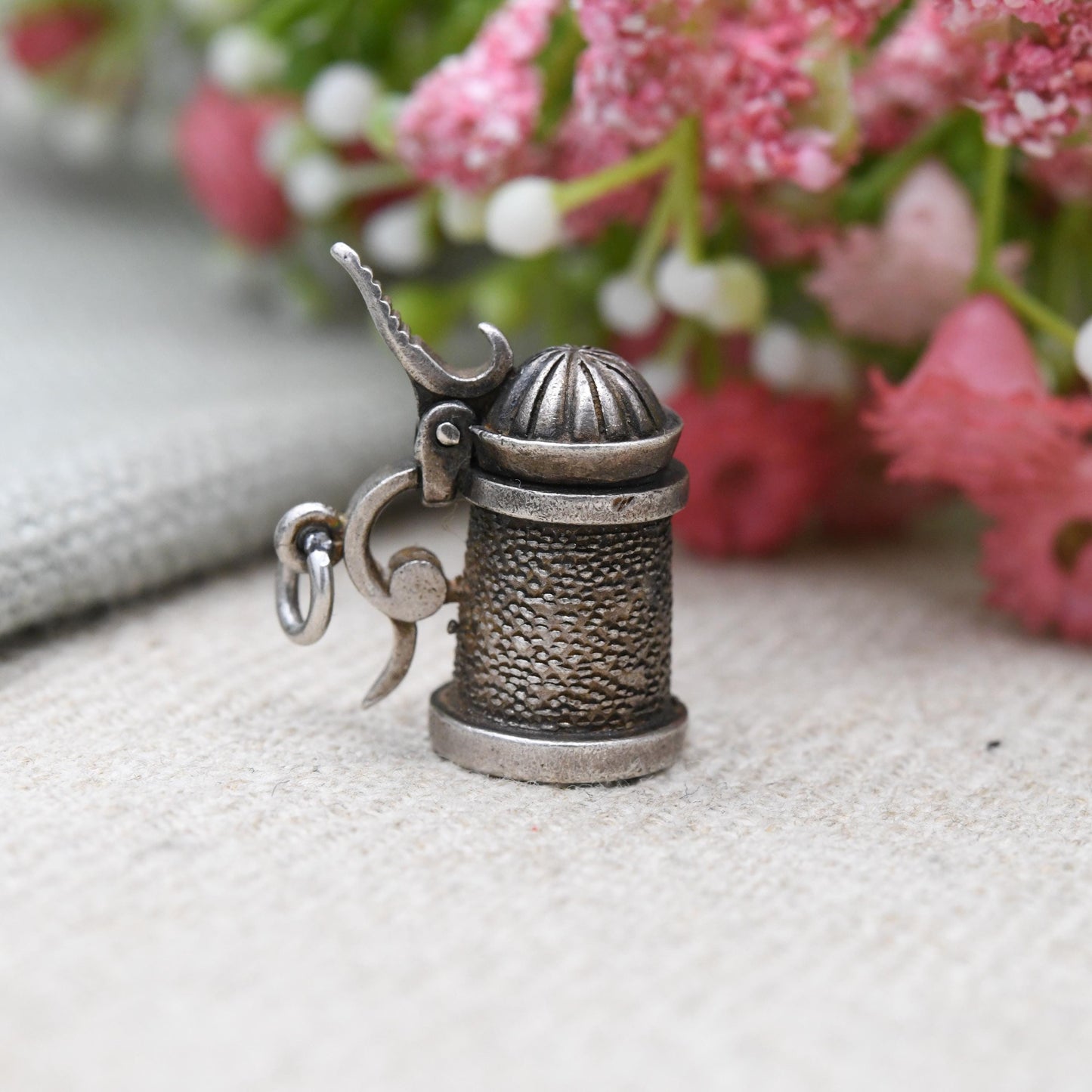 Vintage George Jensen Sterling Silver Opening Beer Tankard Charm Pendant - Alcohol | Beer Glass | Gift for Charm Bracelet