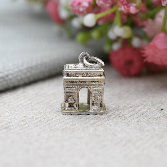 Vintage Sterling Silver Arc De Triomphe Charm Pendant - French Souvenir | Paris | France Tourist | Gift for Charm Bracelet