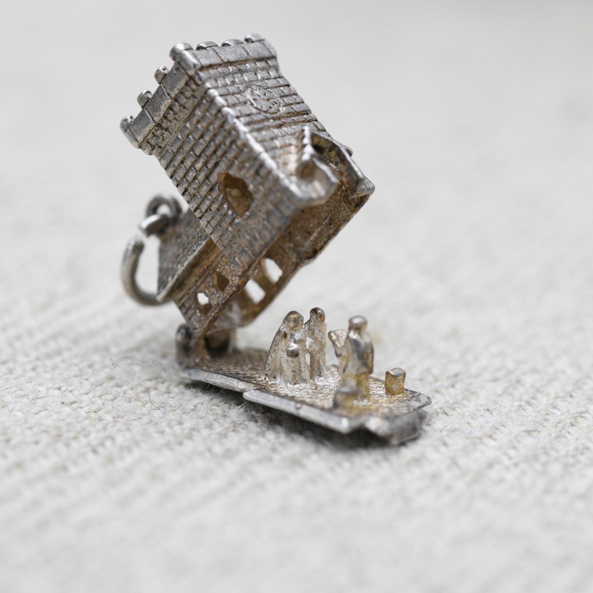 Vintage Sterling Silver Opening Church Wedding Charm Pendant - Wedding Day | Bride and Groom | Alter | Celebration | Gift for Charm Bracelet