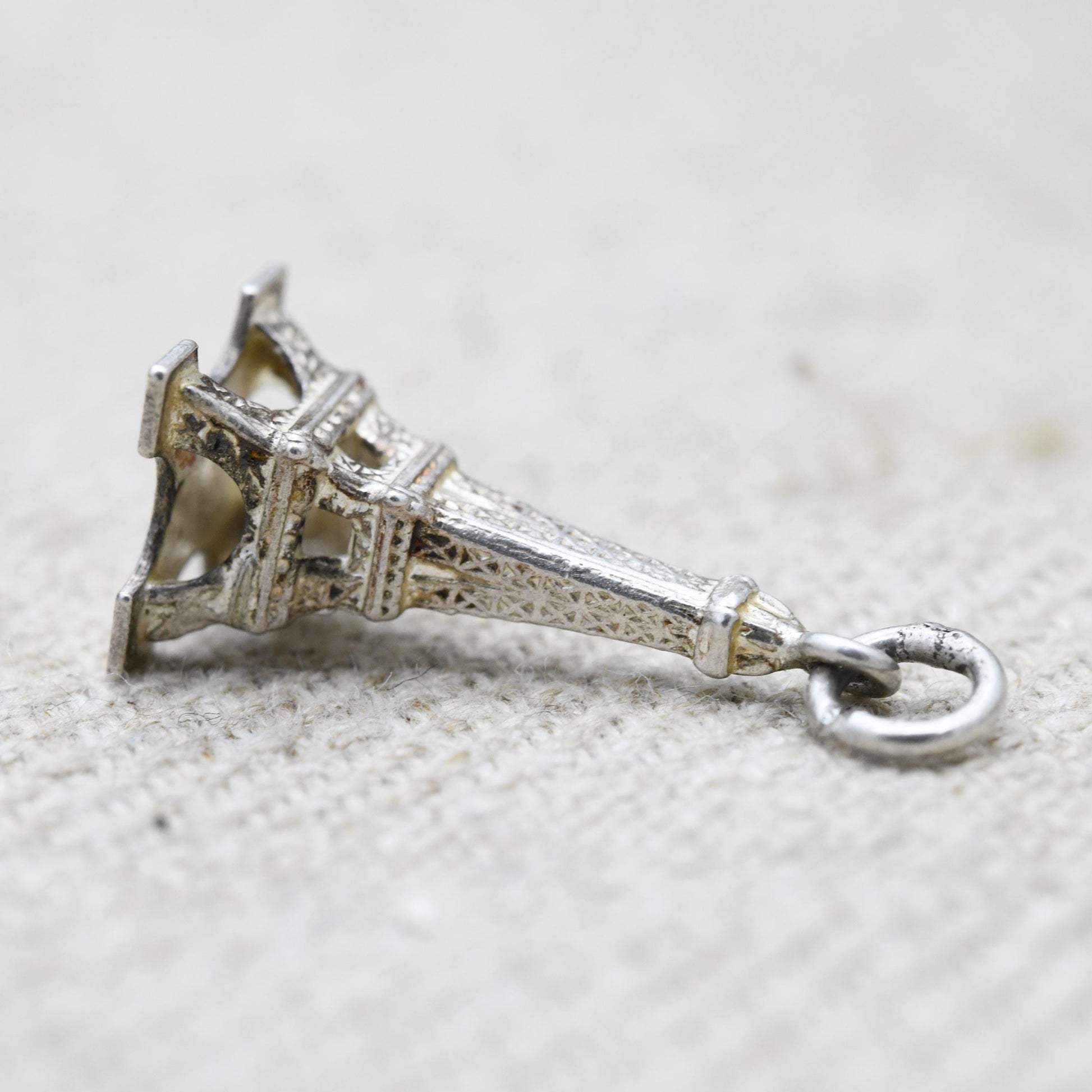 Vintage Sterling Silver Eiffel Tower Charm Pendant - Paris | France | Travel Souvenir Gift for Charm Bracelet
