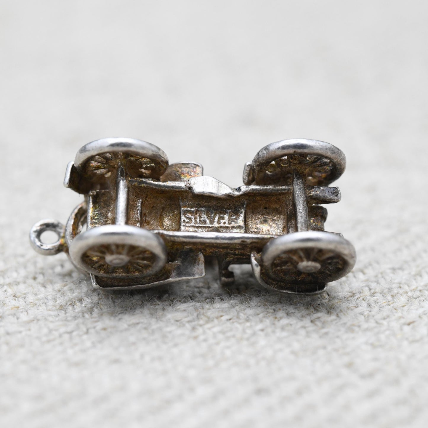 Vintage Sterling Silver Victorian Style Car Charm Pendant - Early 20th Century Car | Gift for Charm Bracelet
