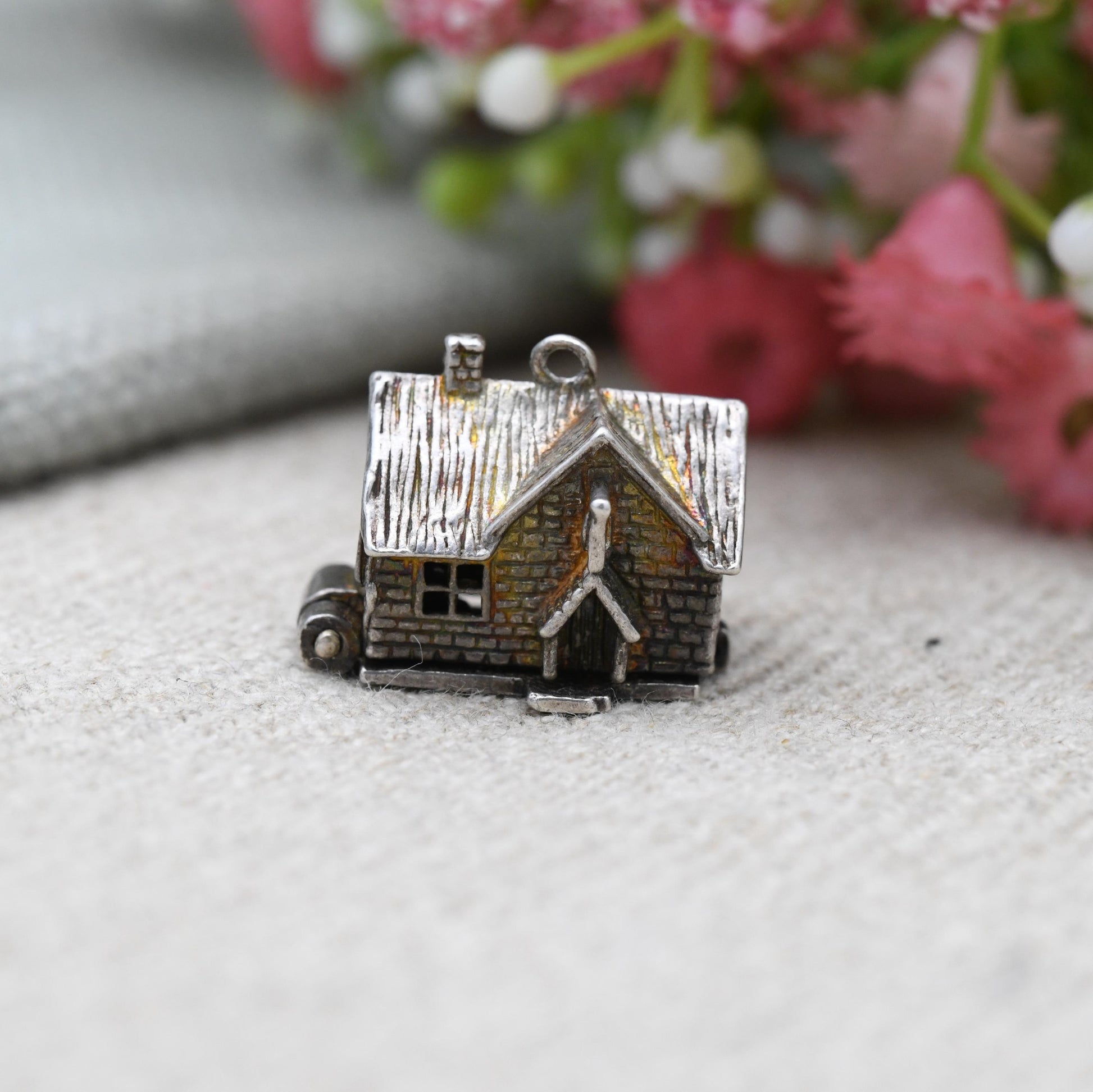 Vintage Sterling Silver Opening Pub Charm Pendant - Public House | Beer | Bar | Drinking | Gift for Charm Bracelet