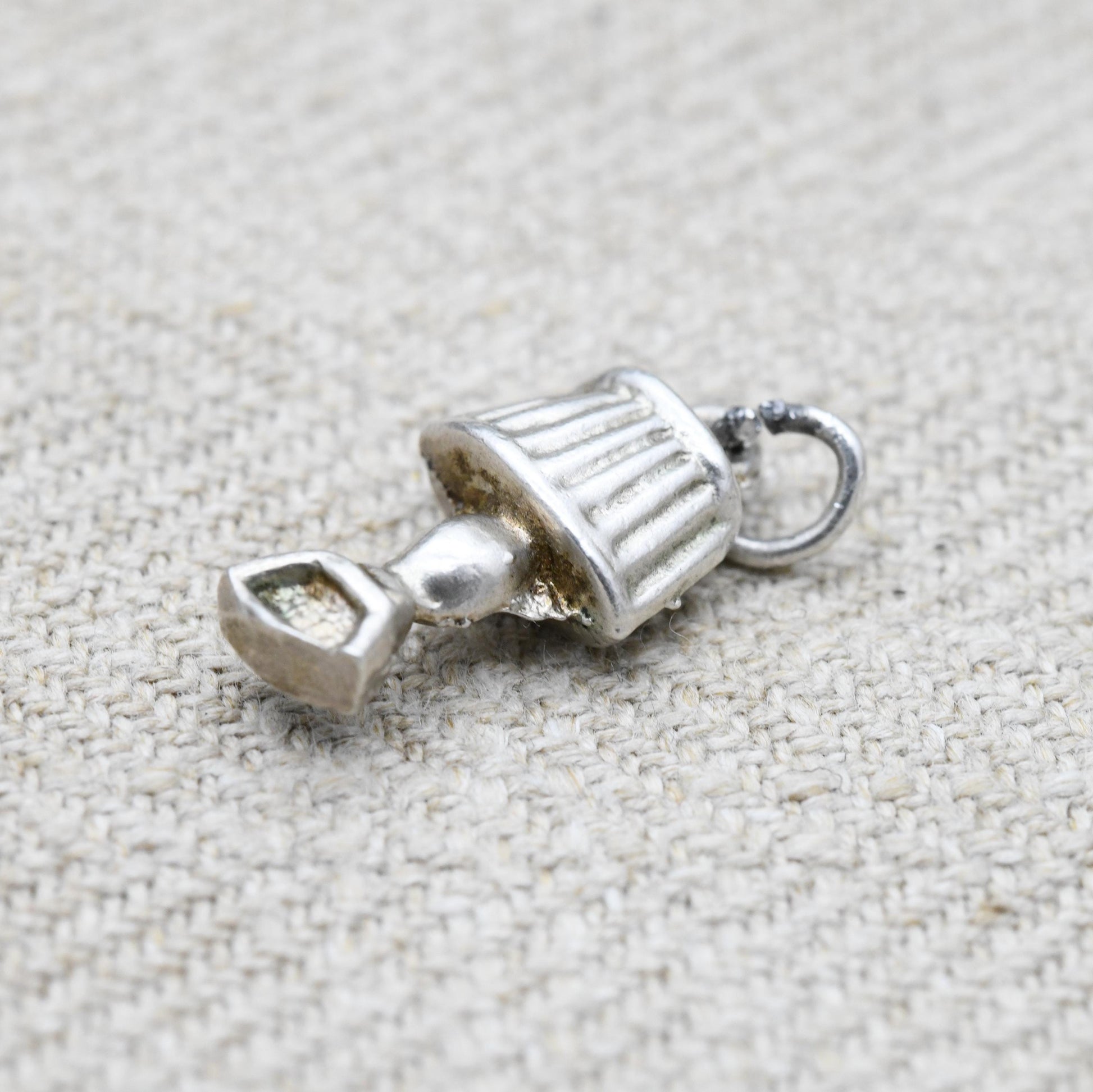 Vintage Sterling Silver Lamp Charm Pendant - Light | Cute | Lighting | Bed Side Lamp | Gift for Charm Bracelet