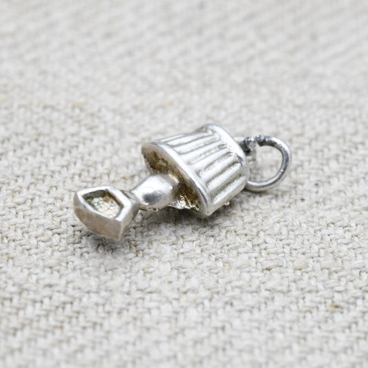 Vintage Sterling Silver Lamp Charm Pendant - Light | Cute | Lighting | Bed Side Lamp | Gift for Charm Bracelet