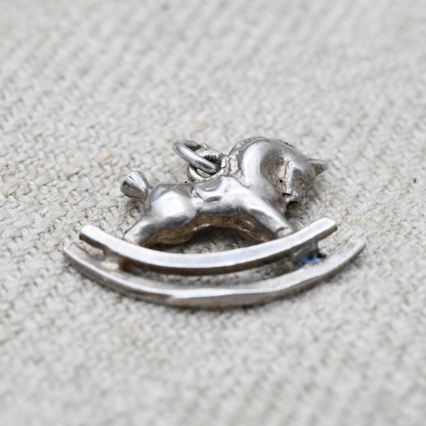 Vintage Sterling Silver Rocking Horse Charm Pendant - Detailed Animal Children's Toy | Horse Girl | Gift for Charm Bracelet
