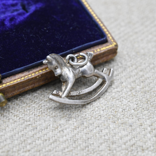 Vintage Sterling Silver Rocking Horse Charm Pendant - Detailed Animal Children's Toy | Horse Girl | Gift for Charm Bracelet