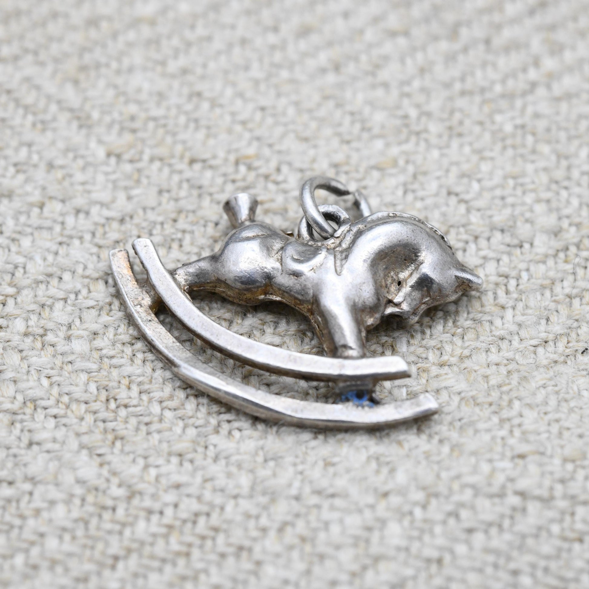 Vintage Sterling Silver Rocking Horse Charm Pendant - Detailed Animal Children's Toy | Horse Girl | Gift for Charm Bracelet