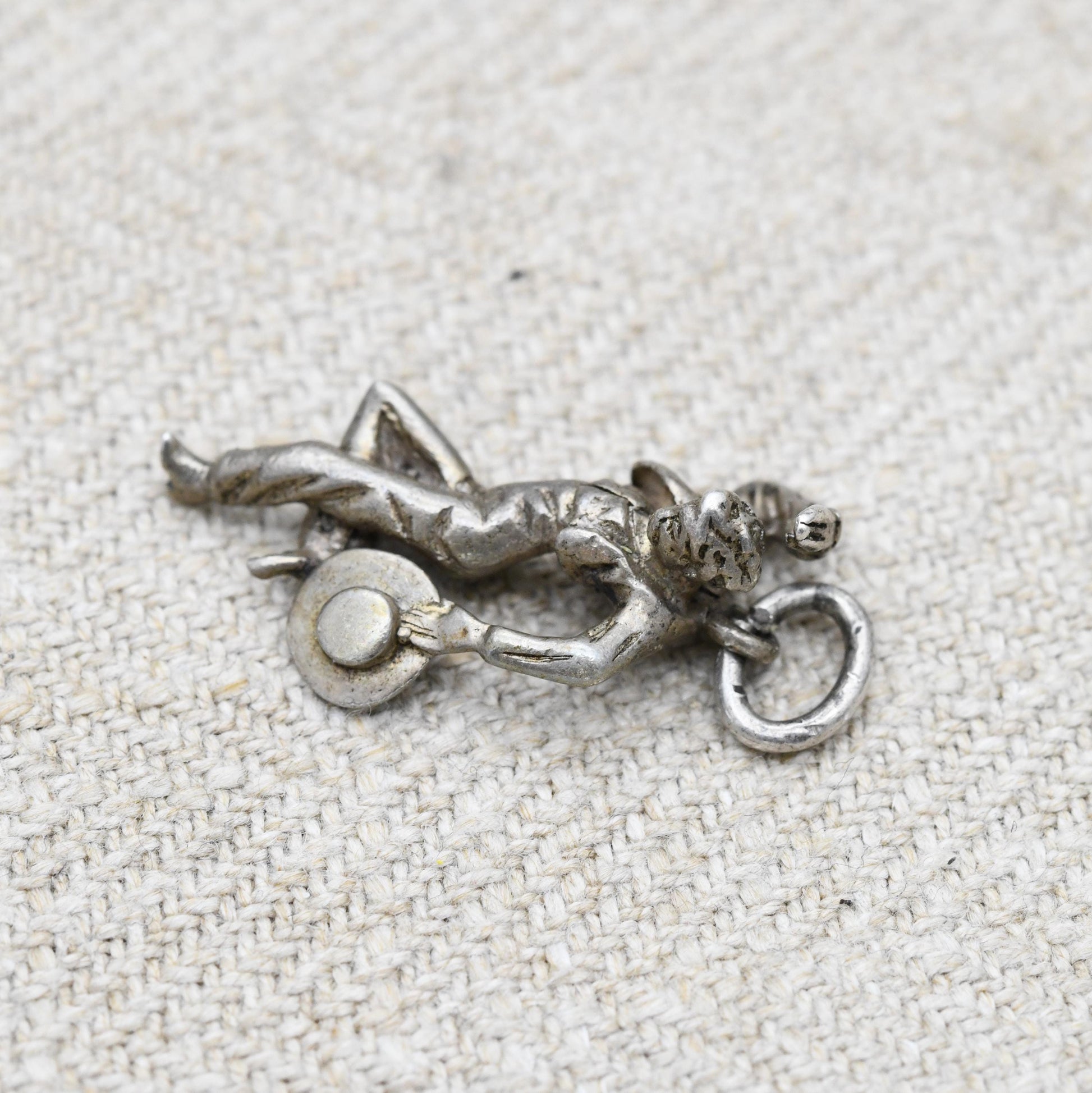 Vintage Sterling Silver Dancing Man Carrying Hat Charm Pendant - Pasodoble Dancer | Matador | Spanish Latin Dance | Gift for Charm Bracelet