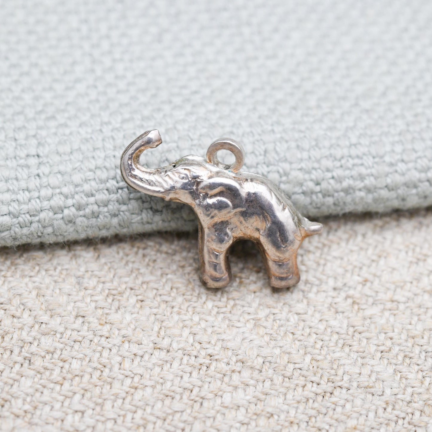 Vintage Sterling Silver Elephant Charm Pendant - Small Cute Animal | Nature Lover Gift | African Elephant | Gift for Charm Bracelet