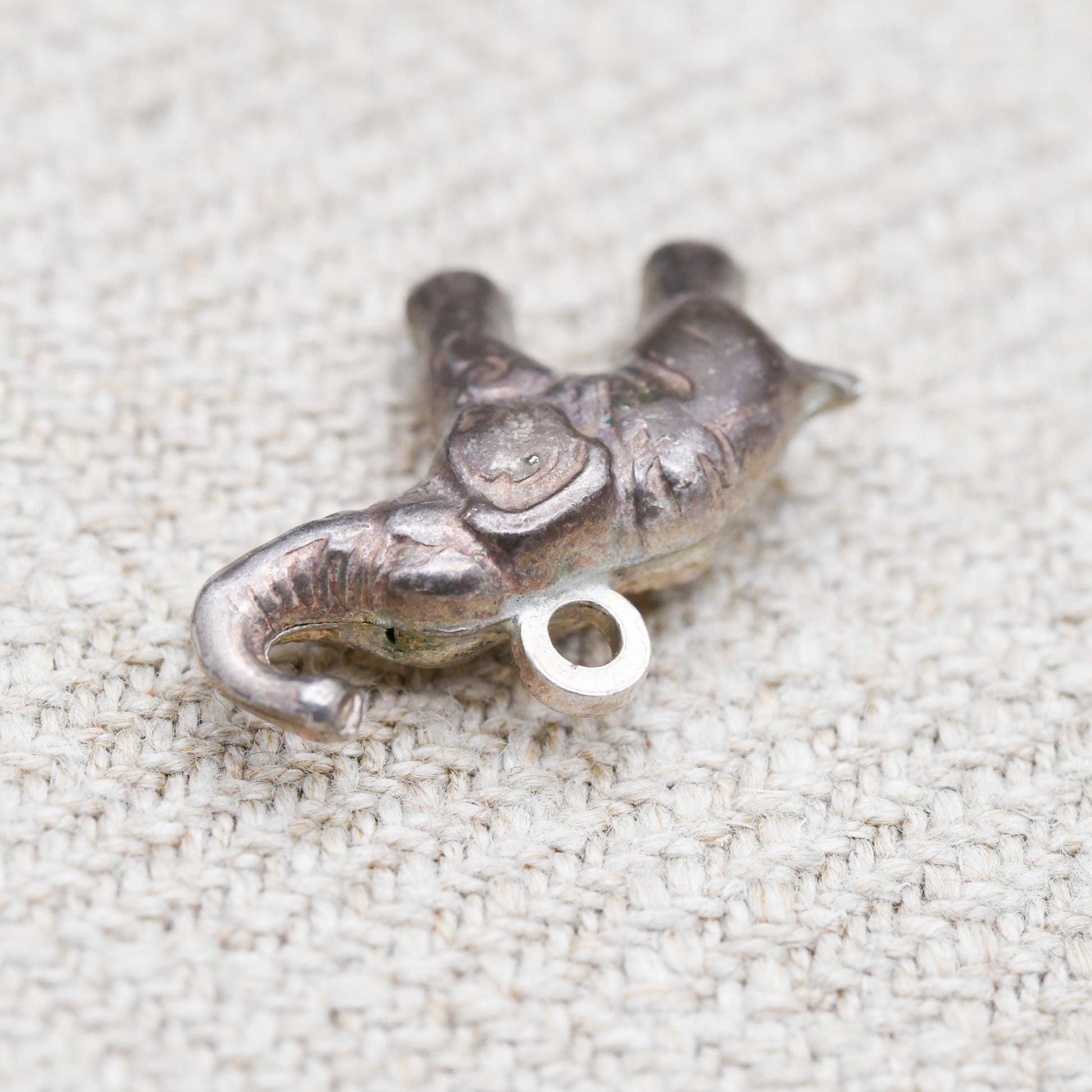 Vintage Sterling Silver Elephant Charm Pendant - Small Cute Animal | Nature Lover Gift | African Elephant | Gift for Charm Bracelet