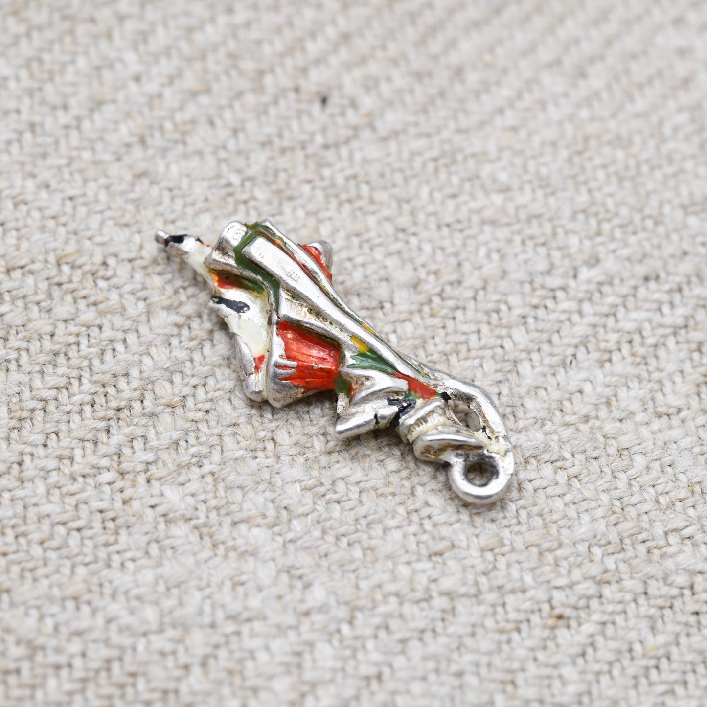 Vintage Sterling Silver and Enamel Scottish Dancer Charm Pendant - Scotland | Great Highland Dancing | Souvenir Gift for Charm Bracelet