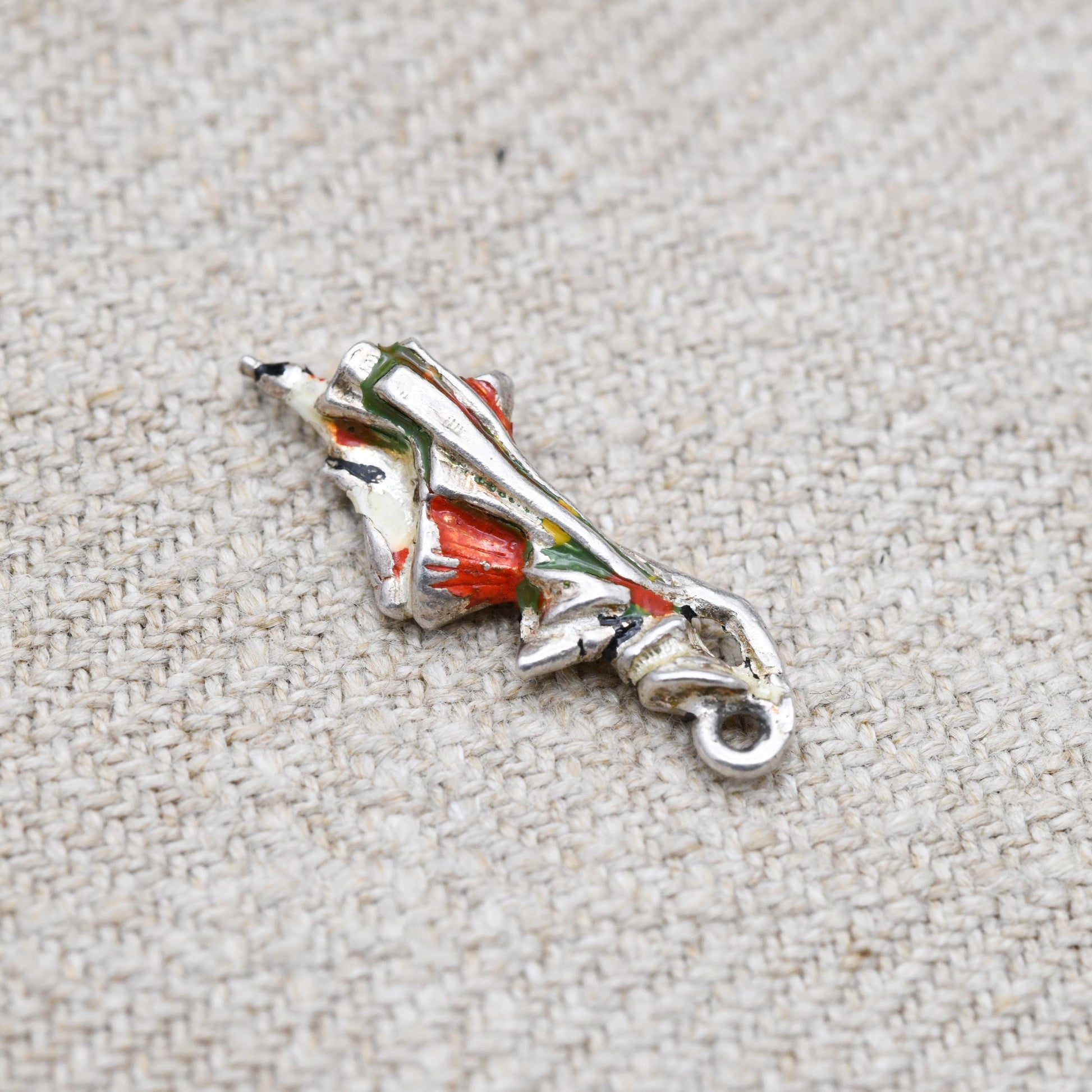 Vintage Sterling Silver and Enamel Scottish Dancer Charm Pendant - Scotland | Great Highland Dancing | Souvenir Gift for Charm Bracelet