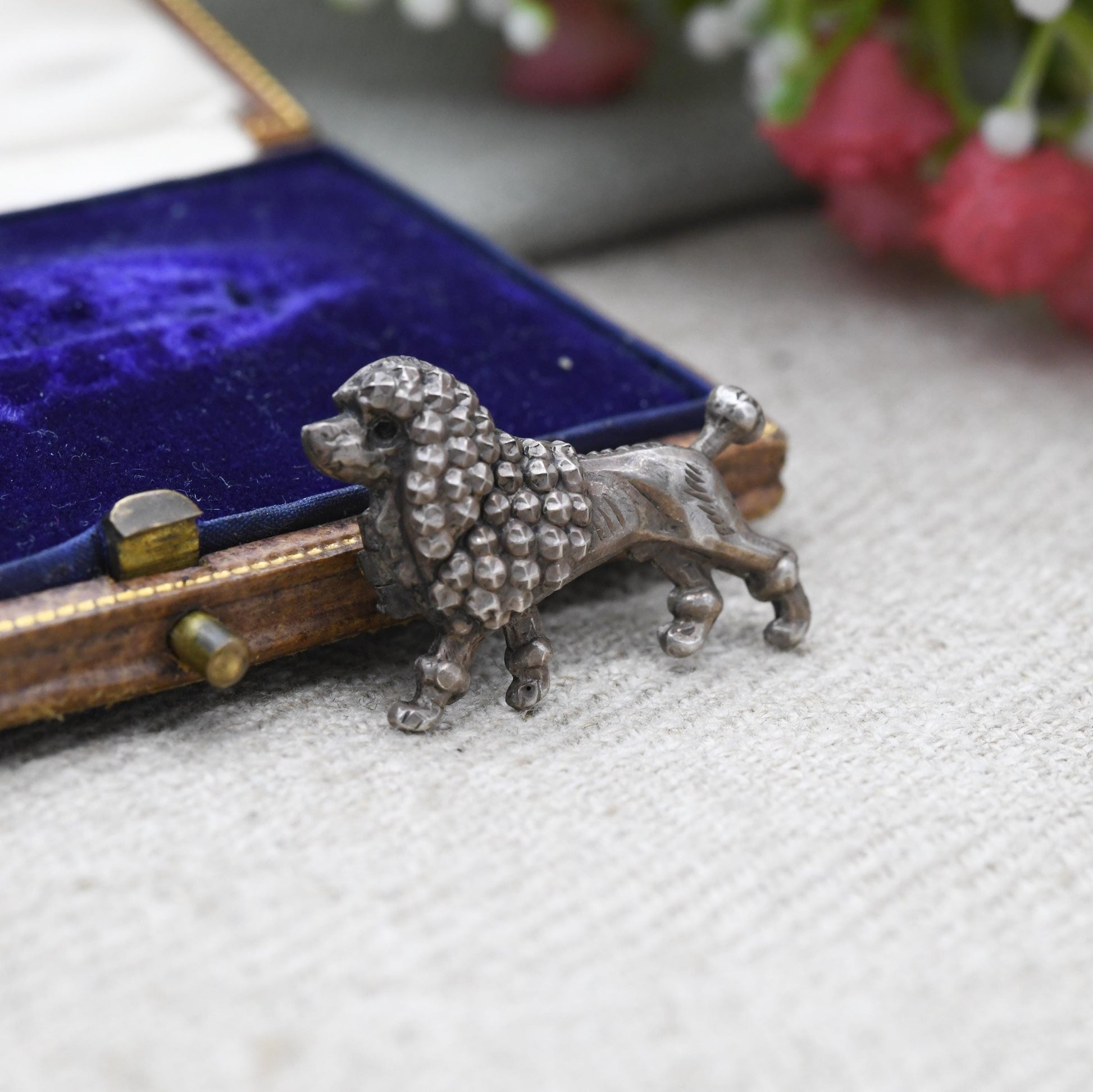Antique Sterling Silver Victorian French Poodle Dog Brooch - Highly Detailed Dog | Dog Pin | Anniversary Birthday Gift for Her