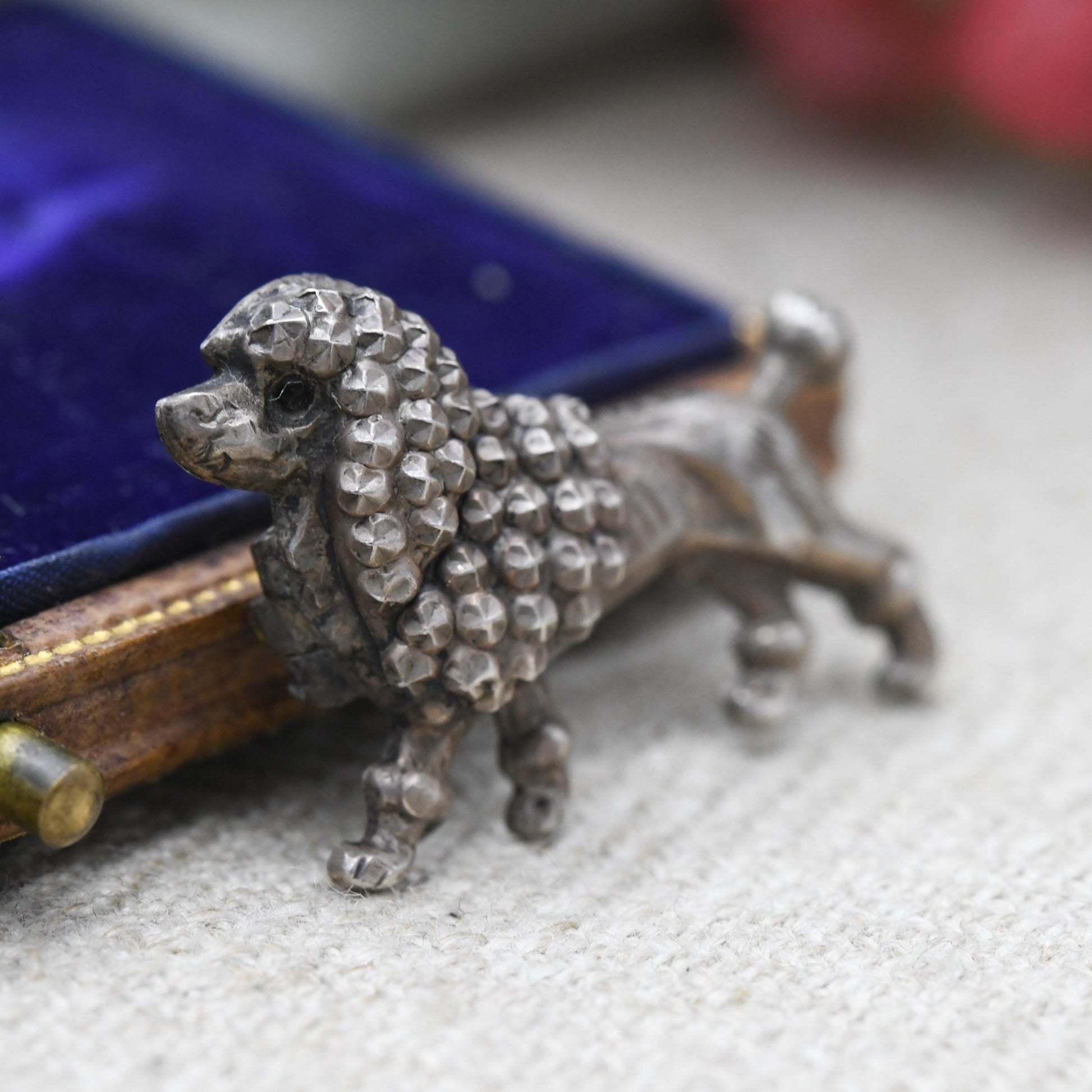 Antique Sterling Silver Victorian French Poodle Dog Brooch - Highly Detailed Dog | Dog Pin | Anniversary Birthday Gift for Her
