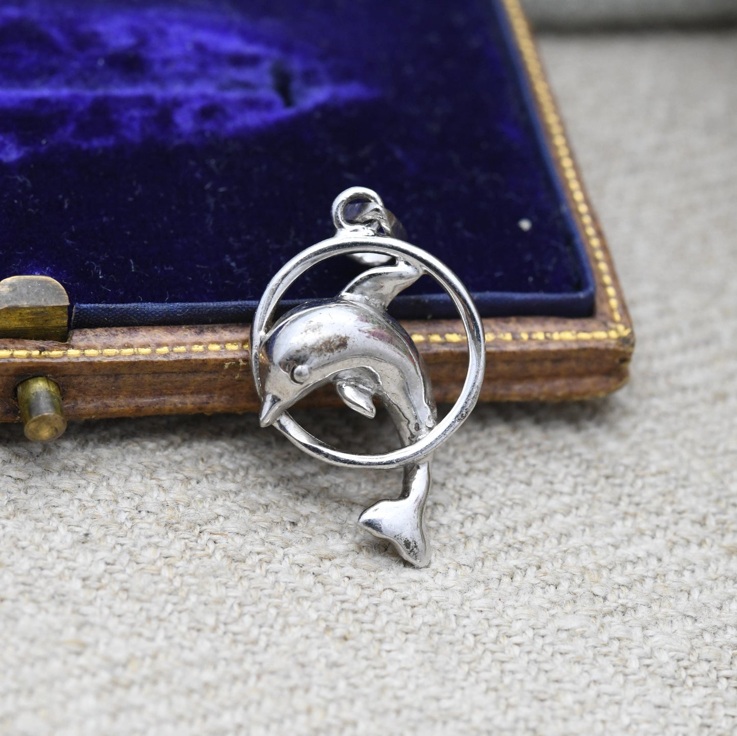 Vintage Sterling Silver Dolphin Pendant - Sea Creature | Small Animal Shape | Gift for Animal Lover | Sweet Gift for Her