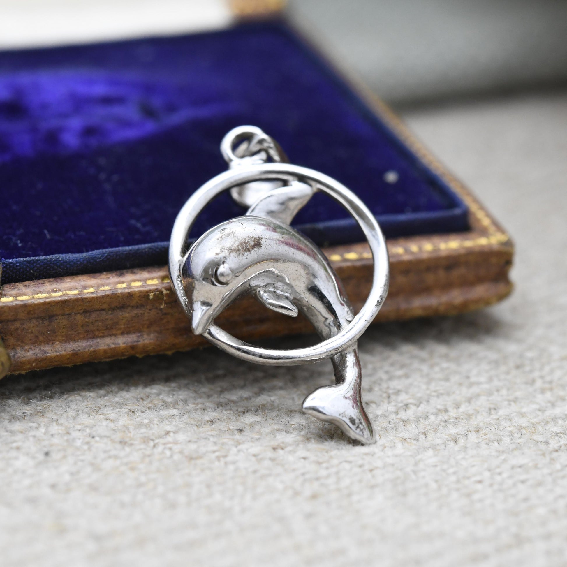 Vintage Sterling Silver Dolphin Pendant - Sea Creature | Small Animal Shape | Gift for Animal Lover | Sweet Gift for Her