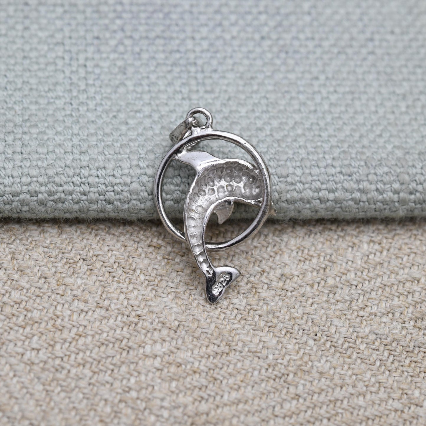Vintage Sterling Silver Dolphin Pendant - Sea Creature | Small Animal Shape | Gift for Animal Lover | Sweet Gift for Her