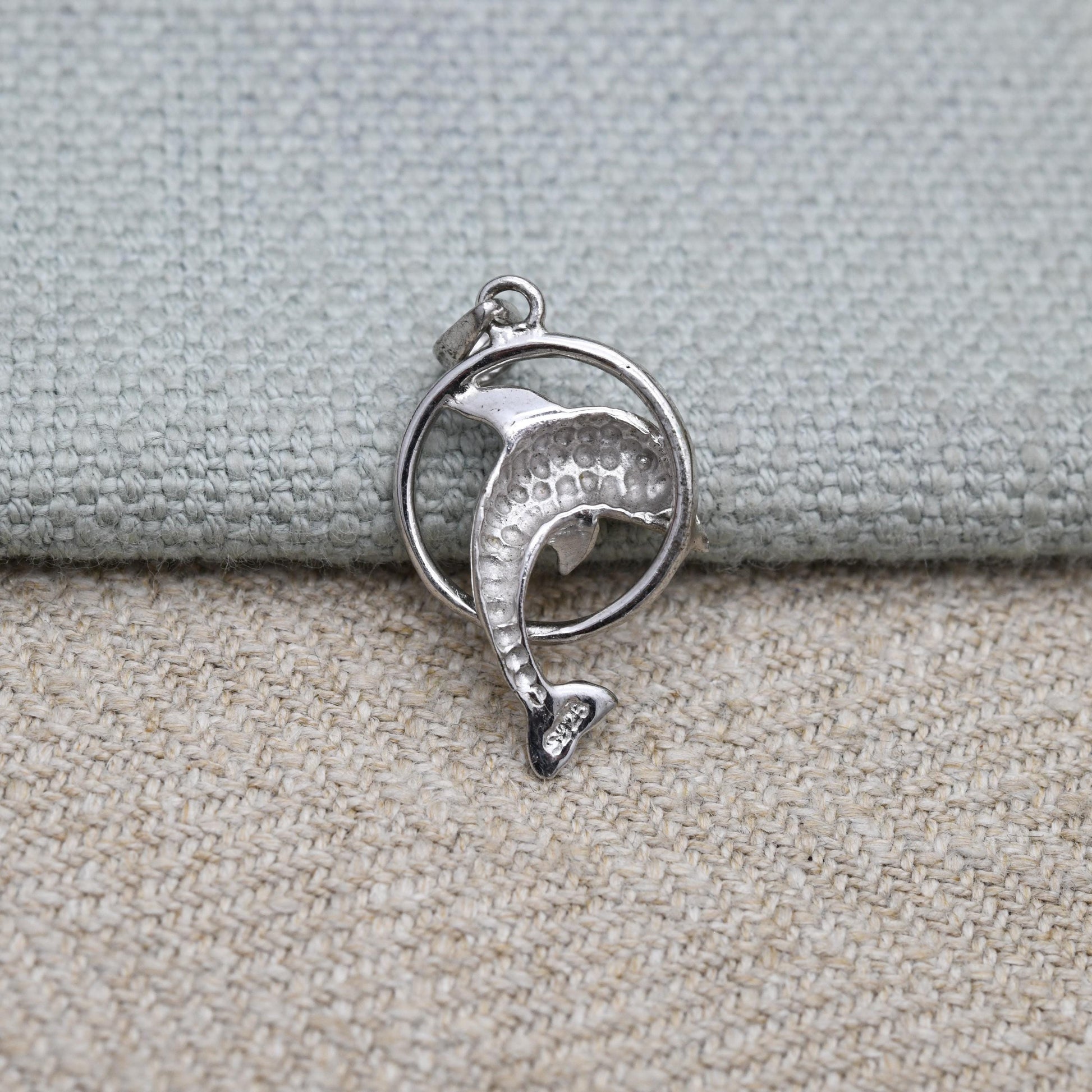 Vintage Sterling Silver Dolphin Pendant - Sea Creature | Small Animal Shape | Gift for Animal Lover | Sweet Gift for Her
